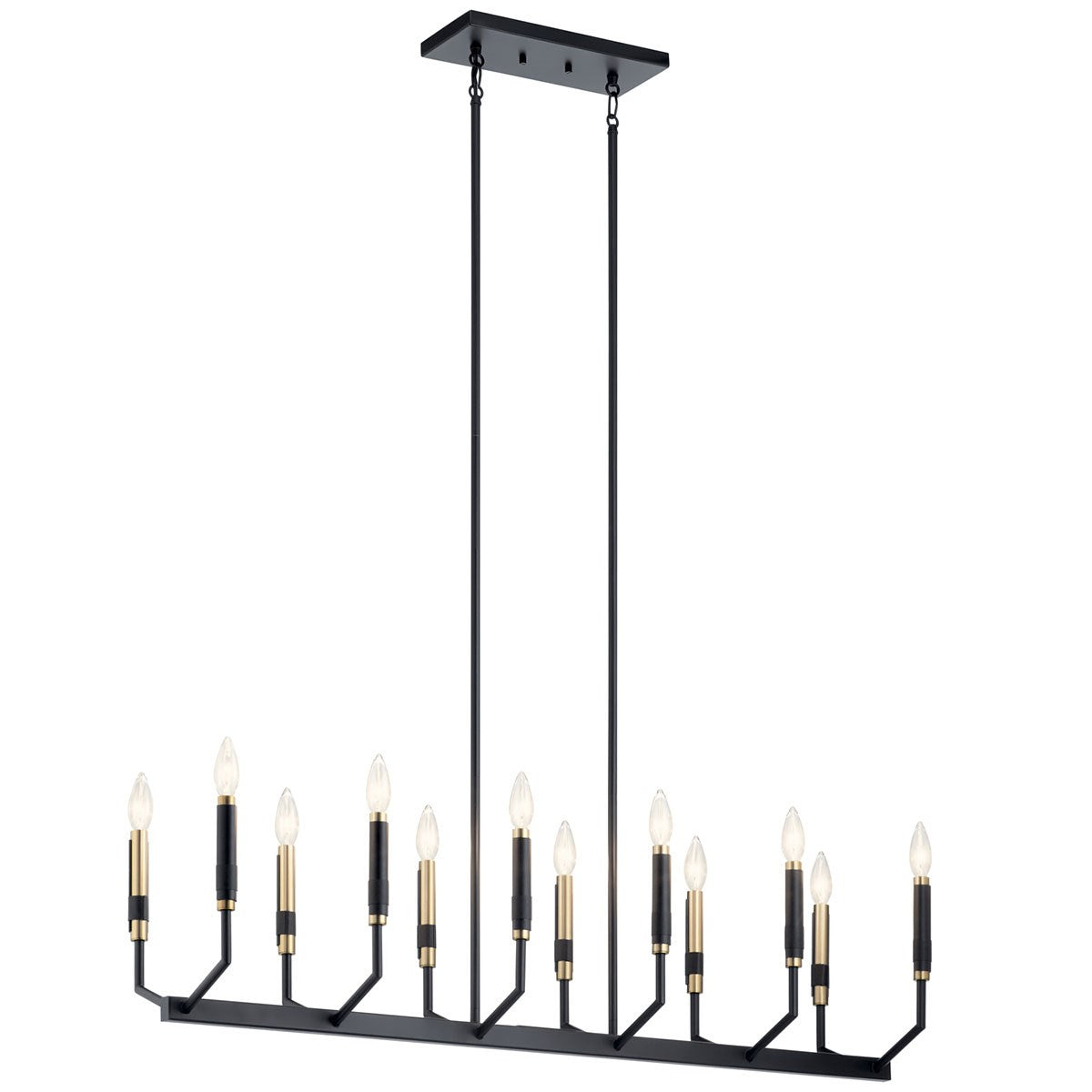 Armand 12 Light Linear Chandelier in Black