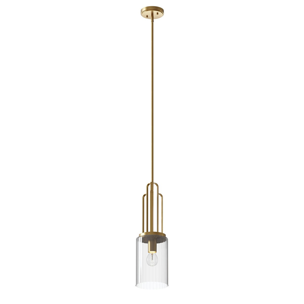Kimrose One Light Mini Pendant in Brushed Natural Brass