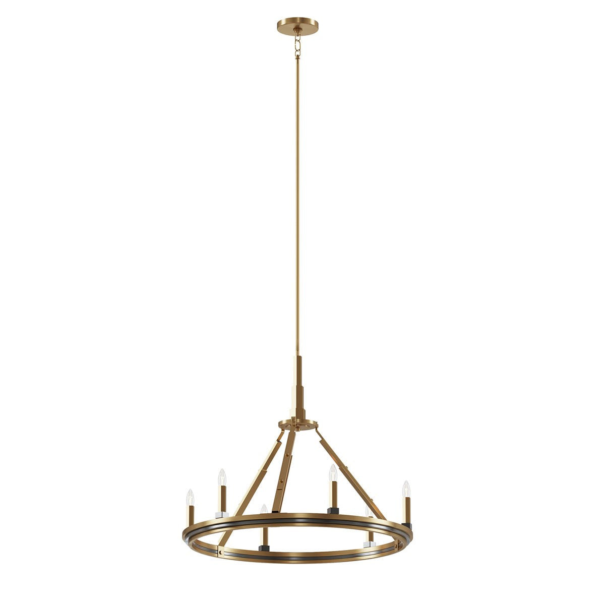 Emmala Six Light Chandelier in Brushed Natural Brass