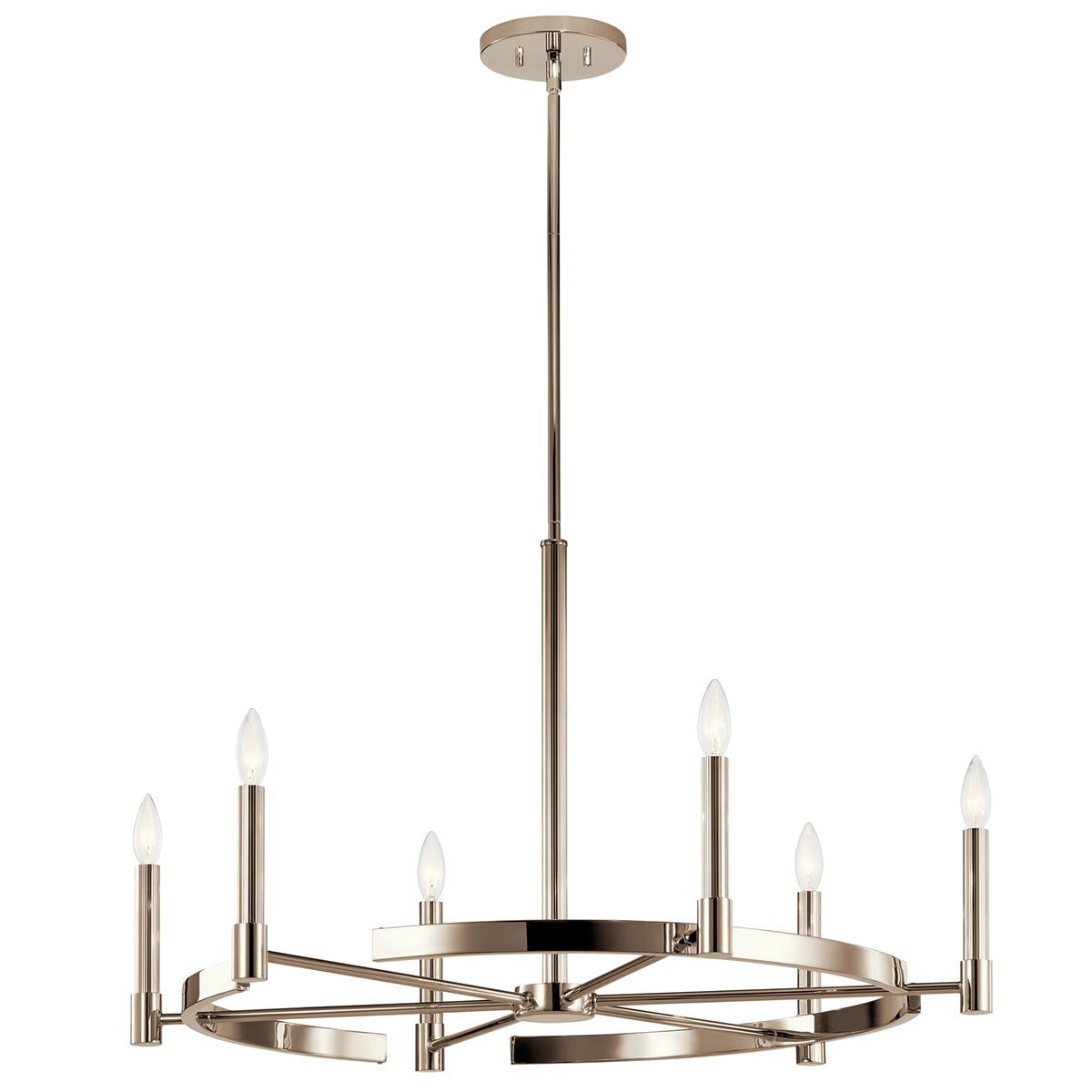 Tolani Six Light Chandelier in Polished Nickel