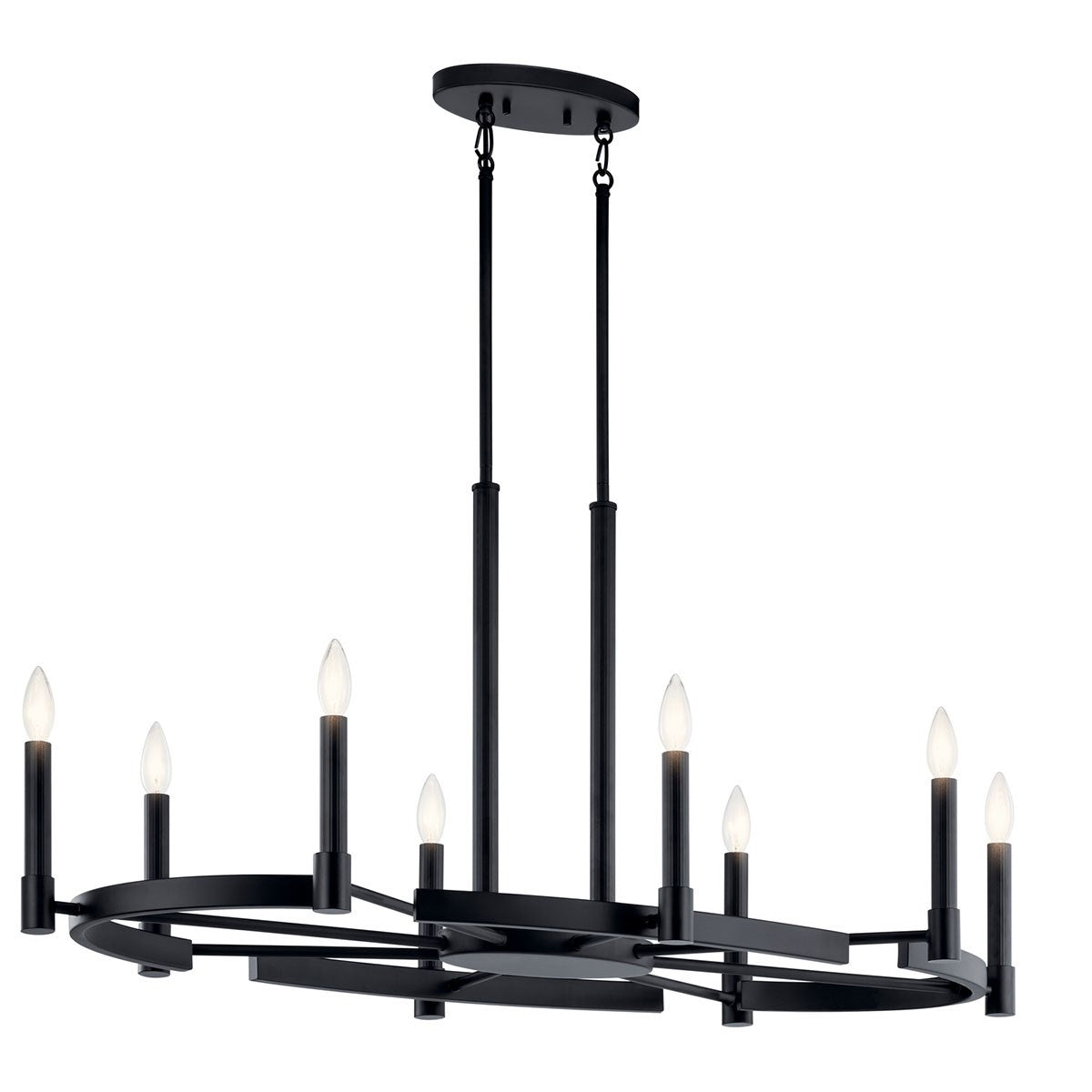 Tolani Eight Light Chandelier in Black