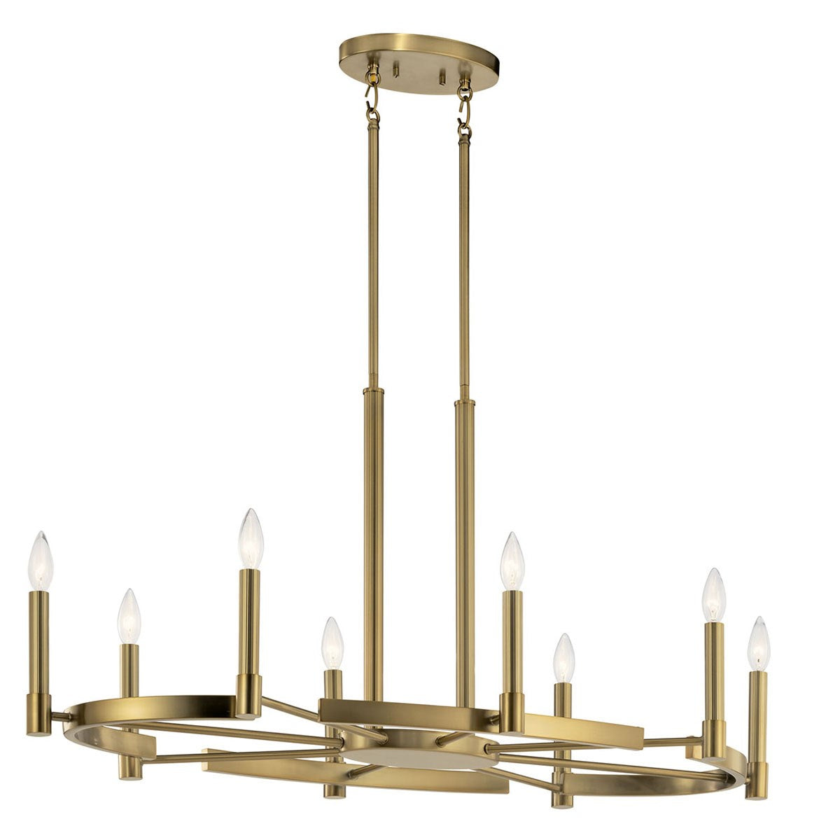 Tolani Eight Light Chandelier in Brushed Natural Brass