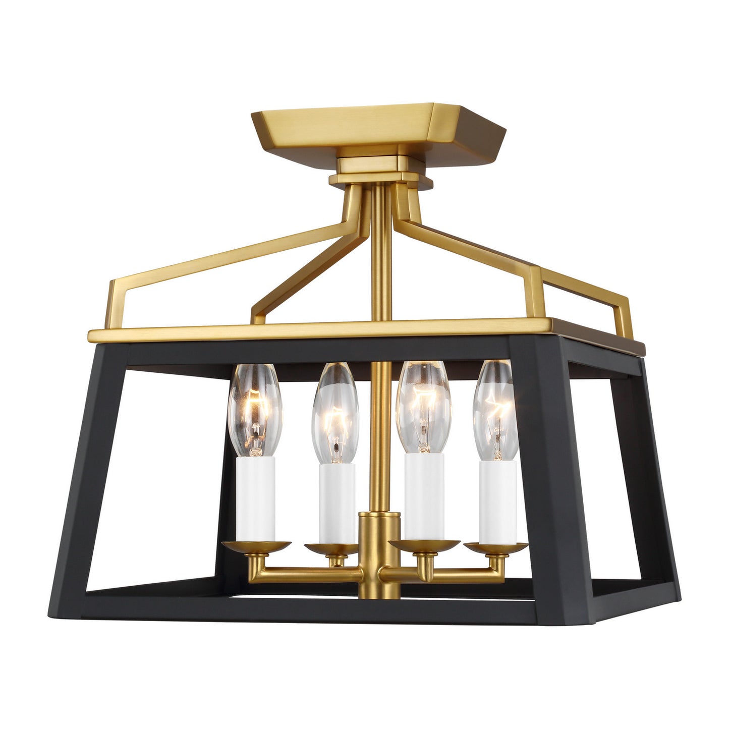 Carlow Four Light Flush Mount in Midnight Black