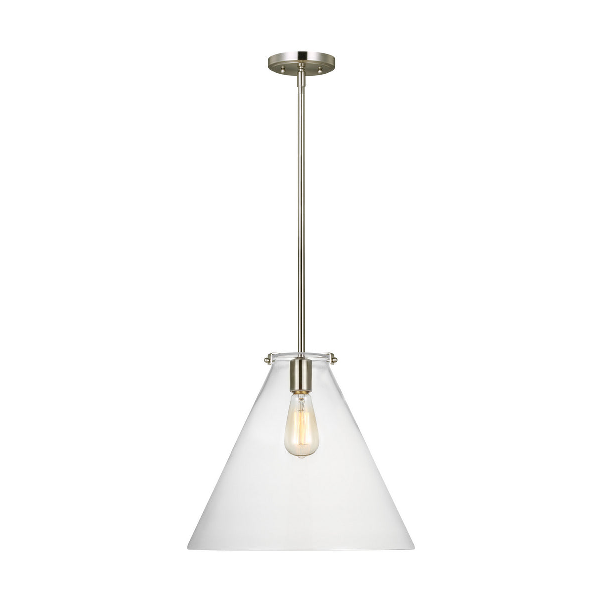 Kate One Light Pendant in Brushed Nickel