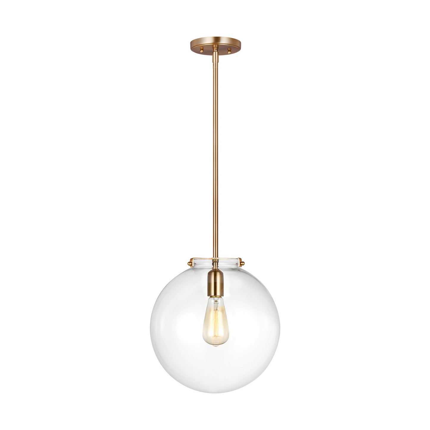 Kate One Light Pendant in Satin Brass