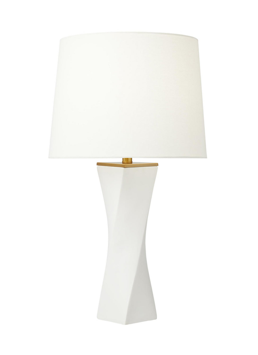 Lagos One Light Table Lamp in White Leather