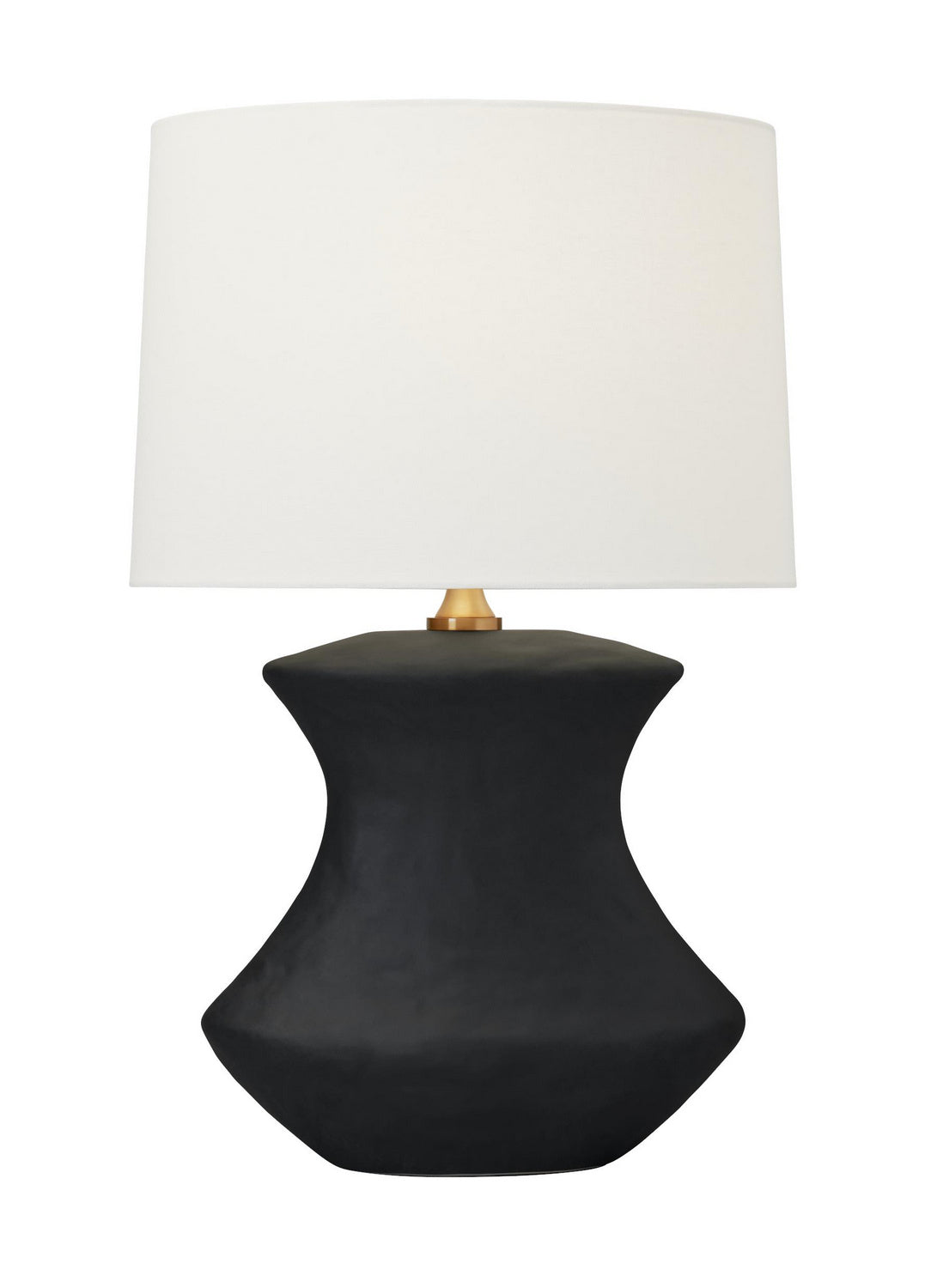 Bone One Light Table Lamp in Rough Black Ceramic