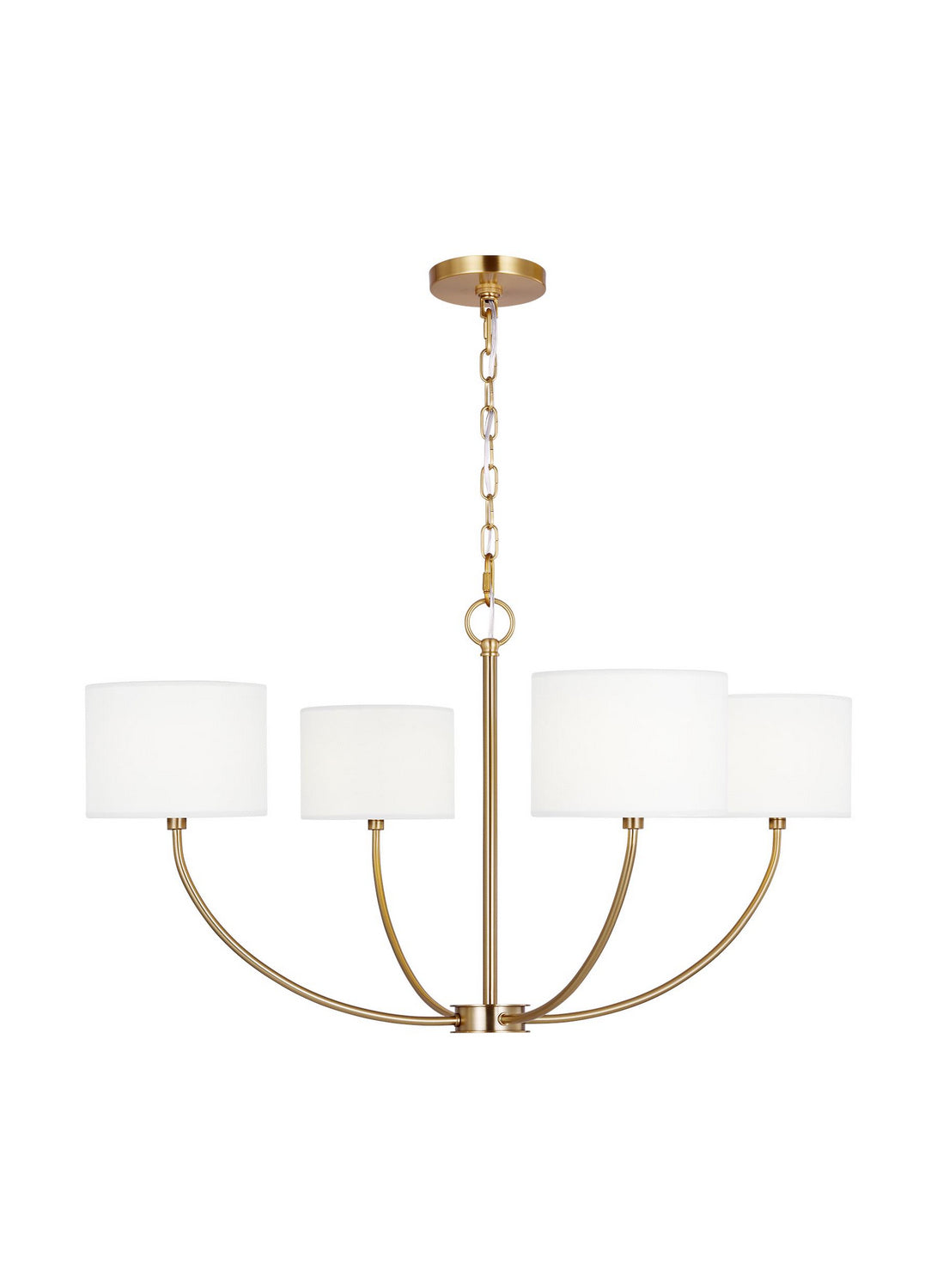 Sawyer Four Light Chandelier in Burnished Brass