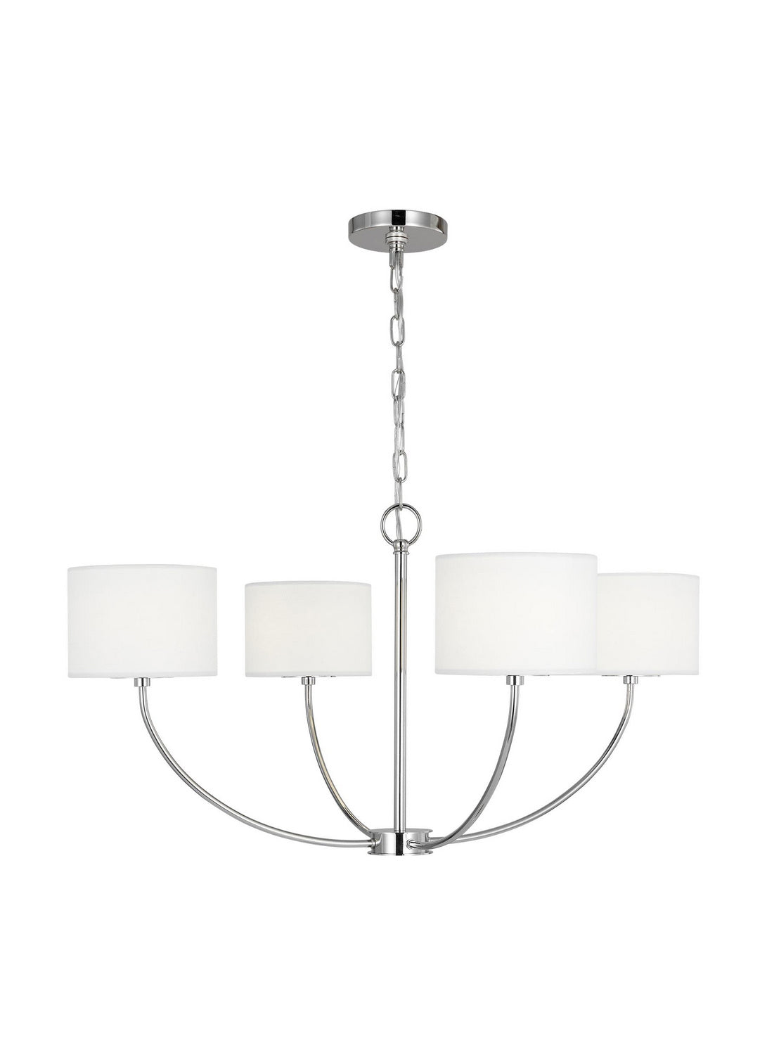 Sawyer Four Light Chandelier in Polished Nickel