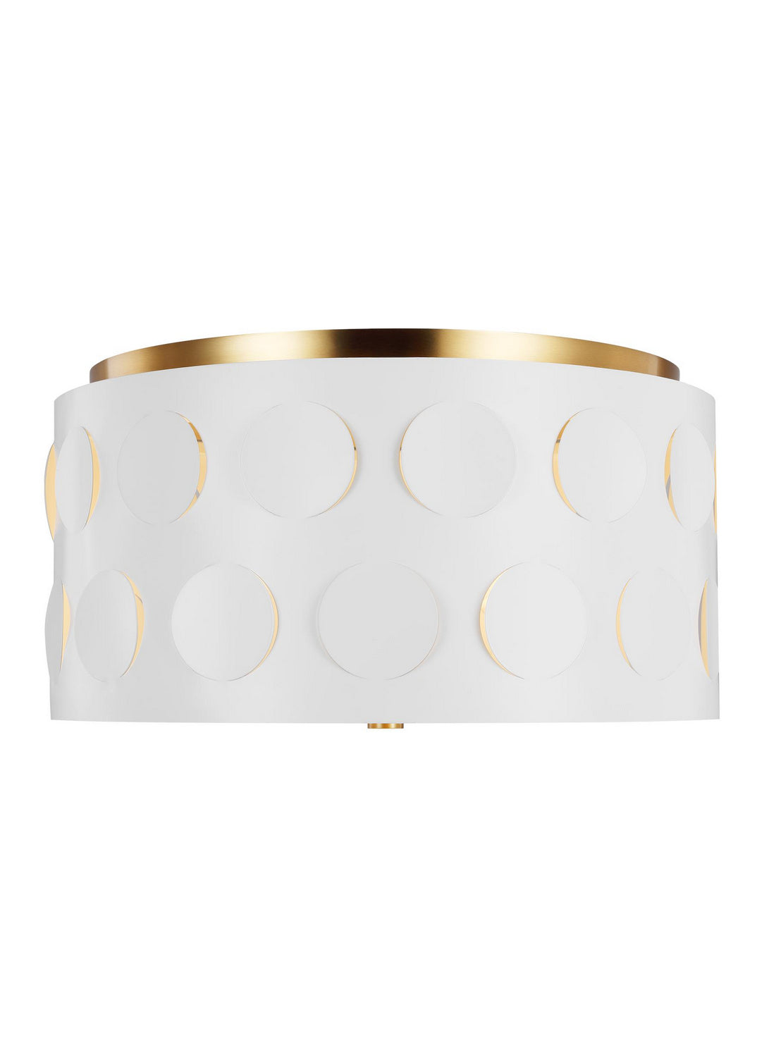 Dottie Three Light Flush Mount in Burnished Brass