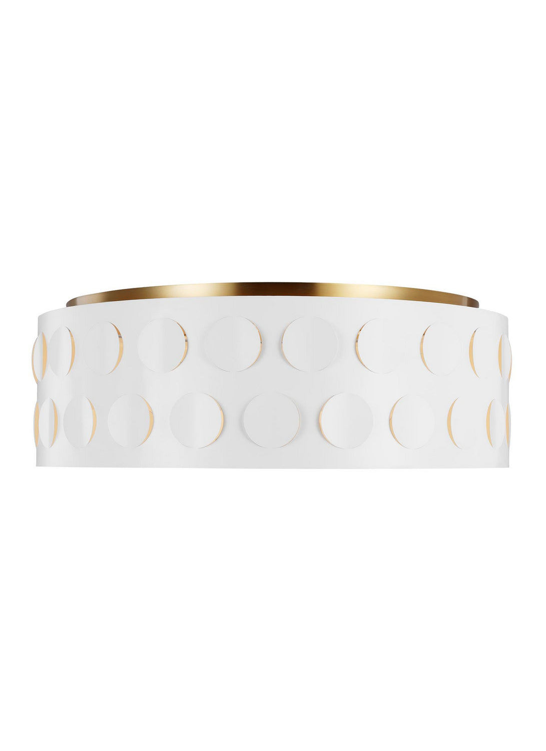 Dottie Four Light Flush Mount in Burnished Brass