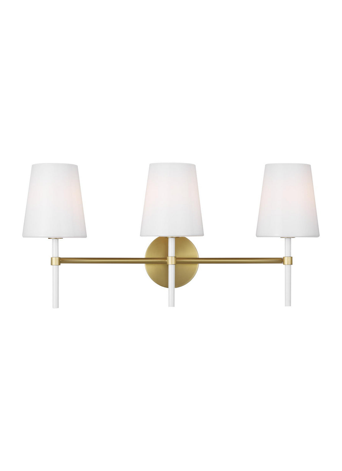 Monroe Three Light Vanity in Burnished Brass
