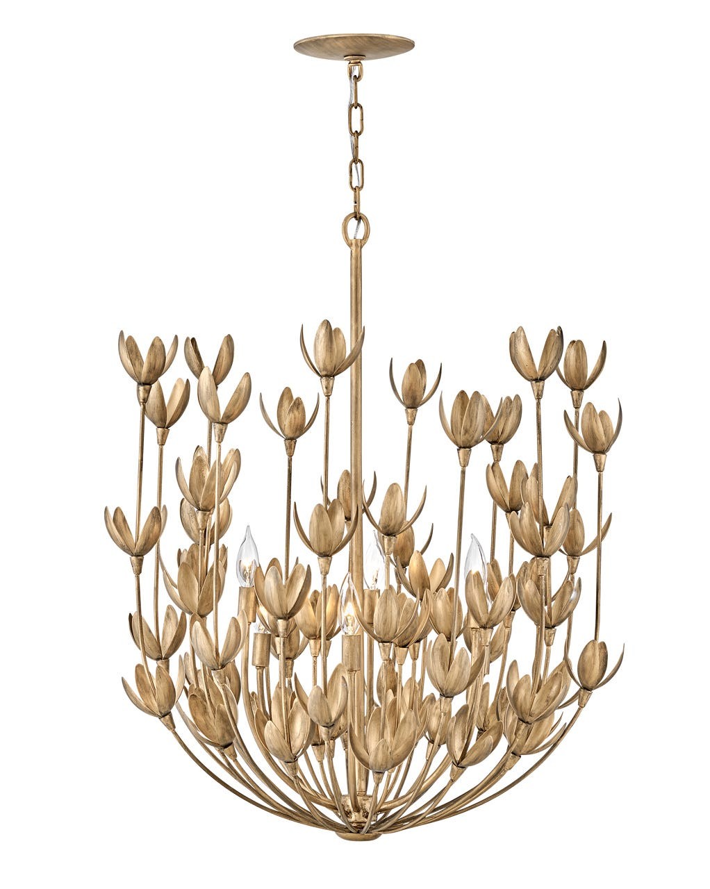 Flora LED Chandelier in Burnished Gold