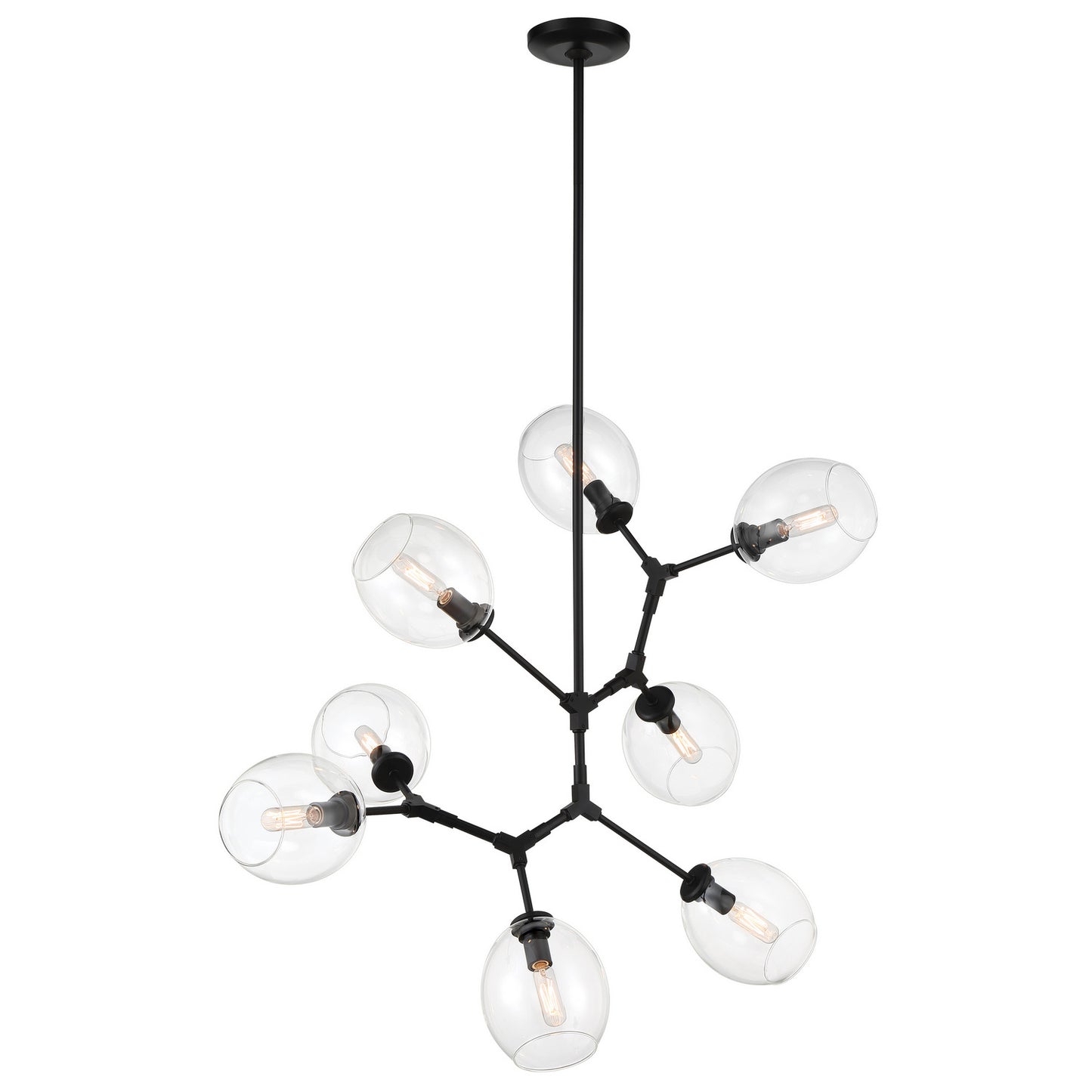 Nexpo Eight Light Pendant in Coal Black
