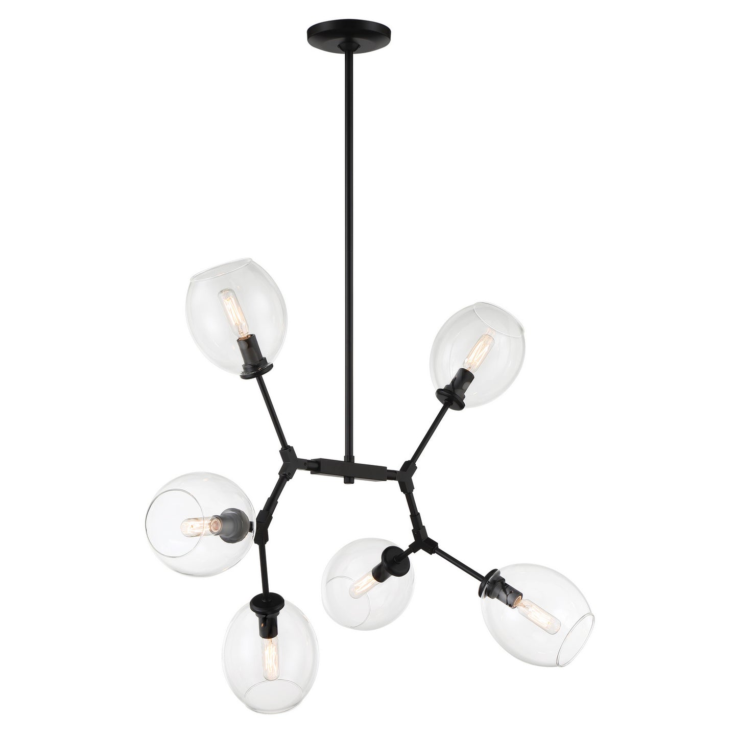 Nexpo Six Light Pendant in Coal Black