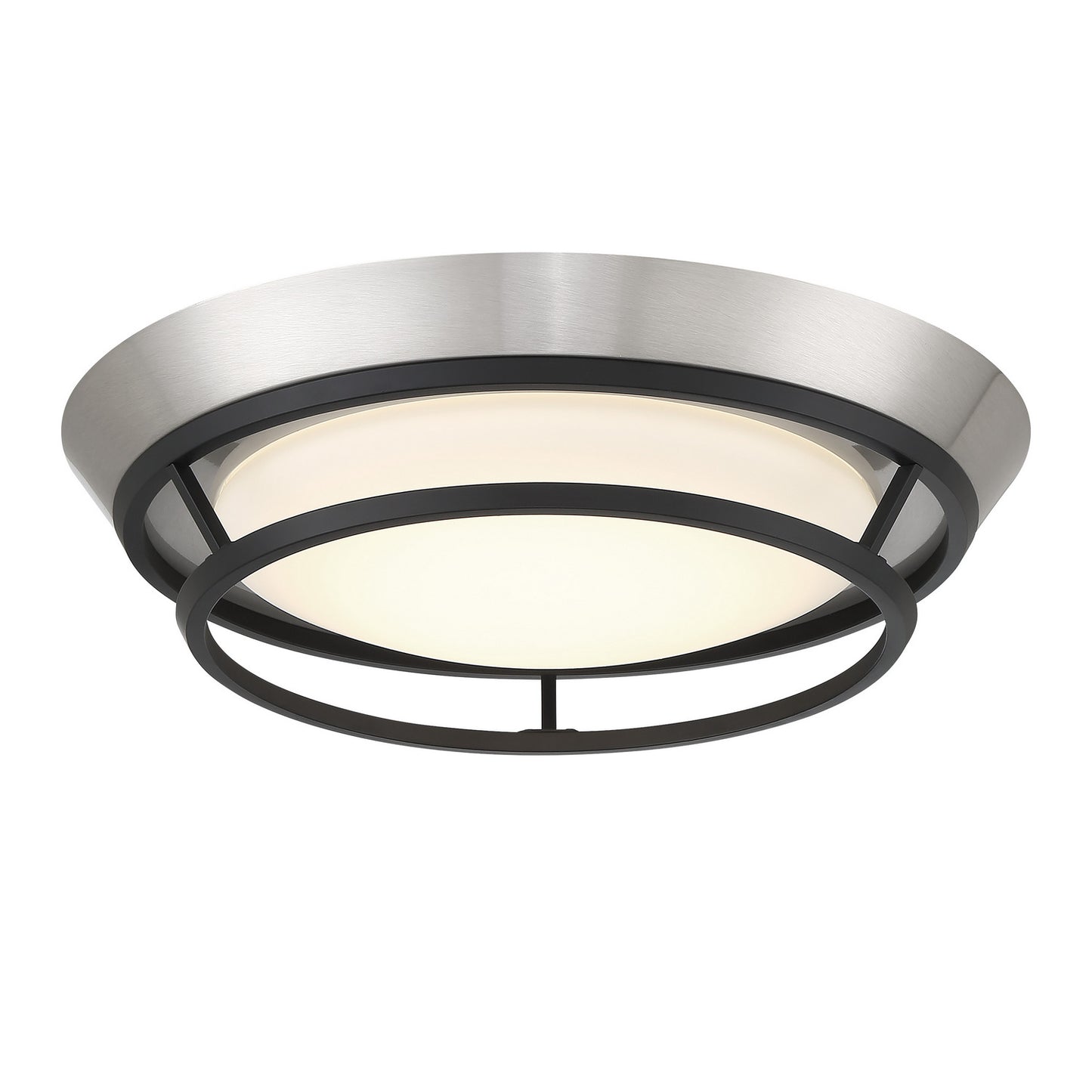 Beam Me Up! LED Flush Mount in Brushed Nickel and Coal Highlights