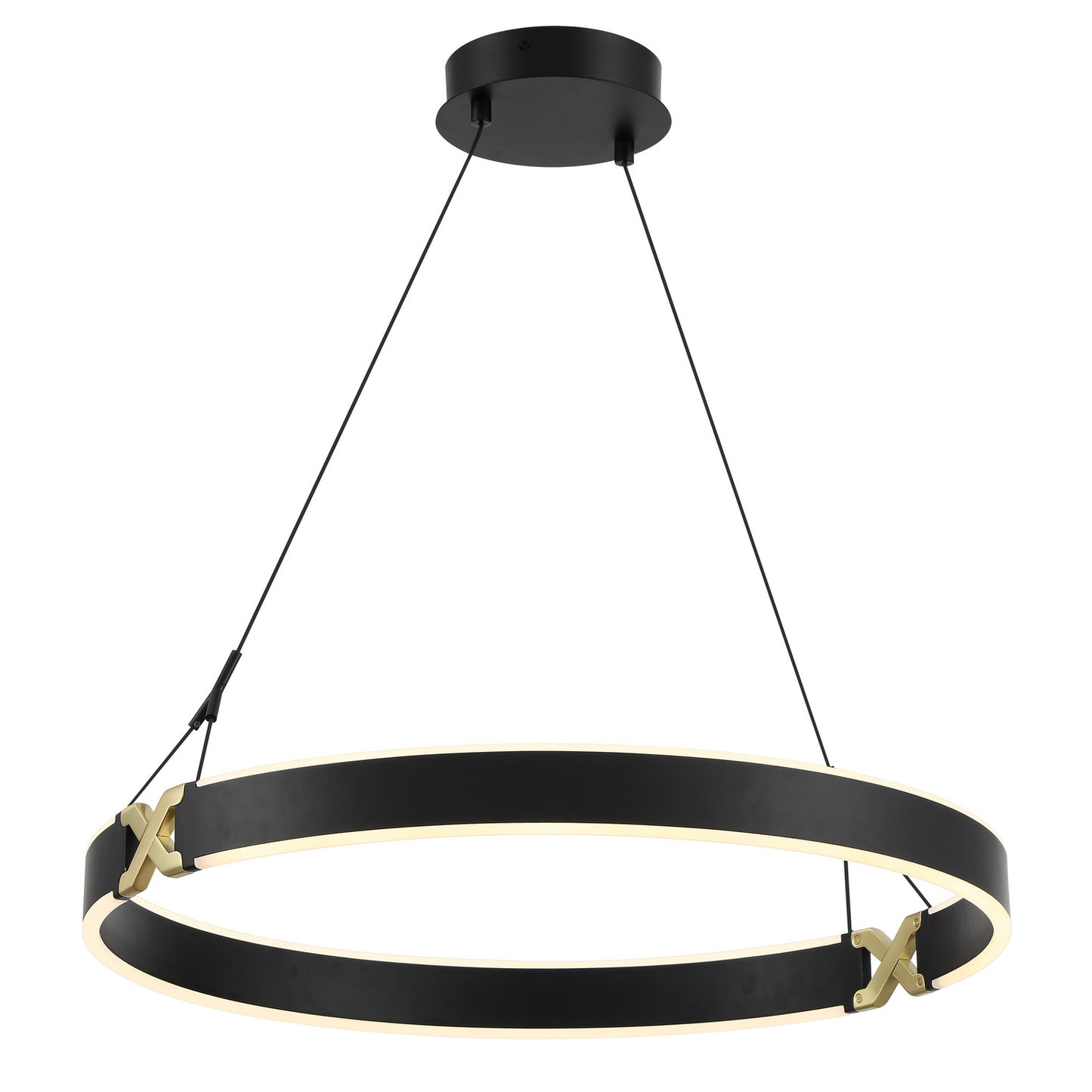 Recovery X LED Pendant in Coal And Satin Brass