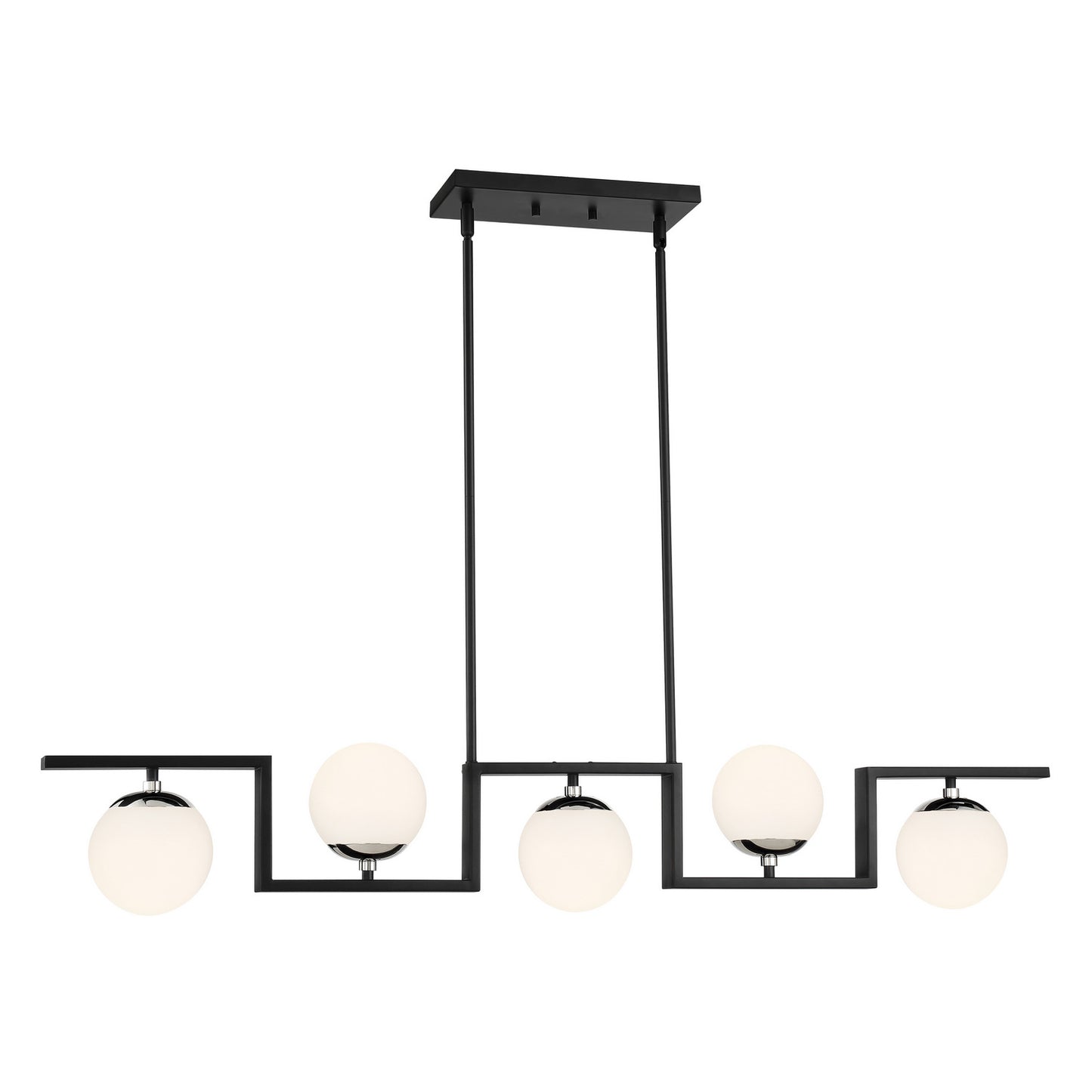 Alluria ll Five Light Island Pendant in Polished Nickel And Coal
