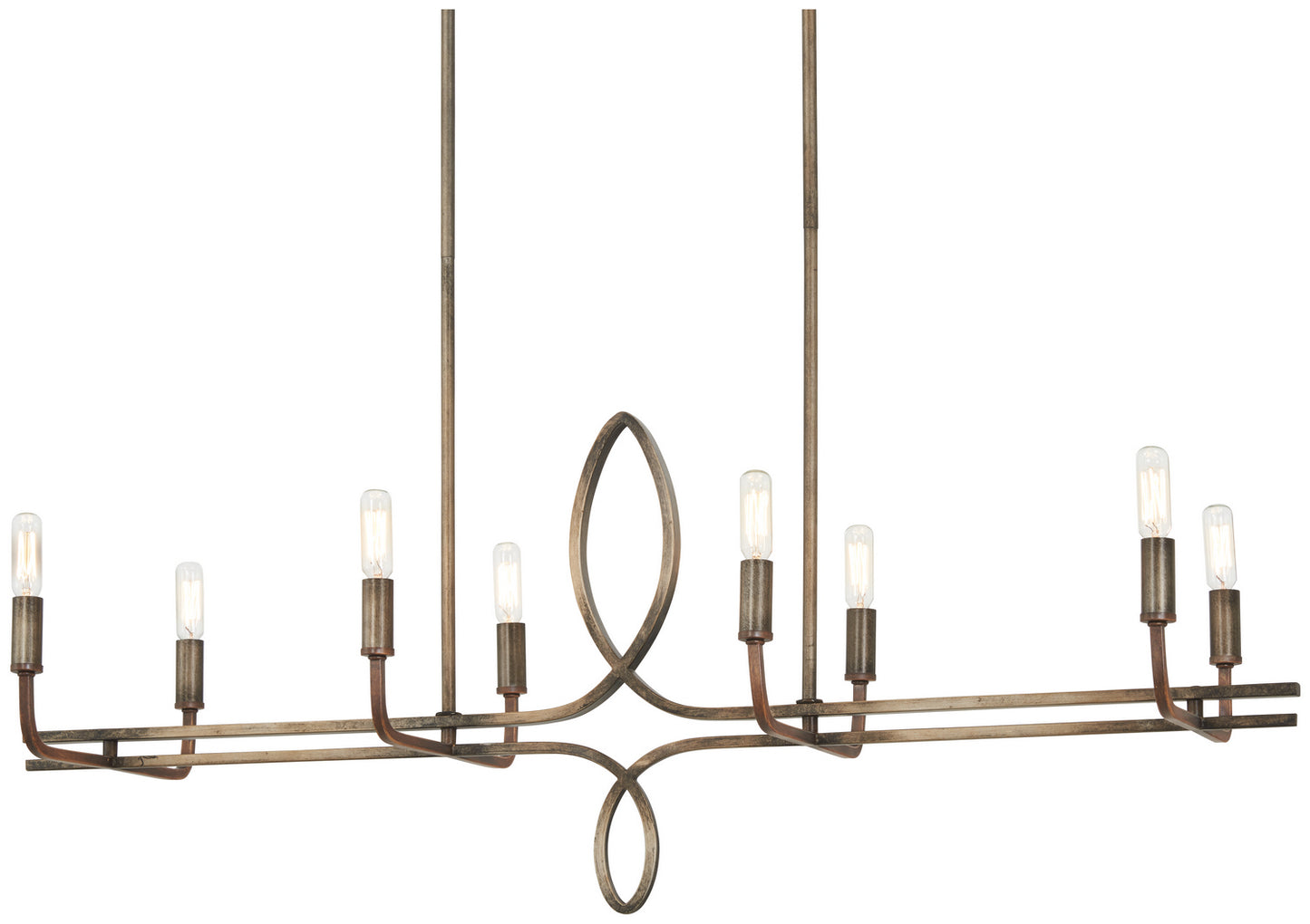 Yorkville by Robin Baron Eight Light Island Pendant in Aged Darkwood w/Silver Patina
