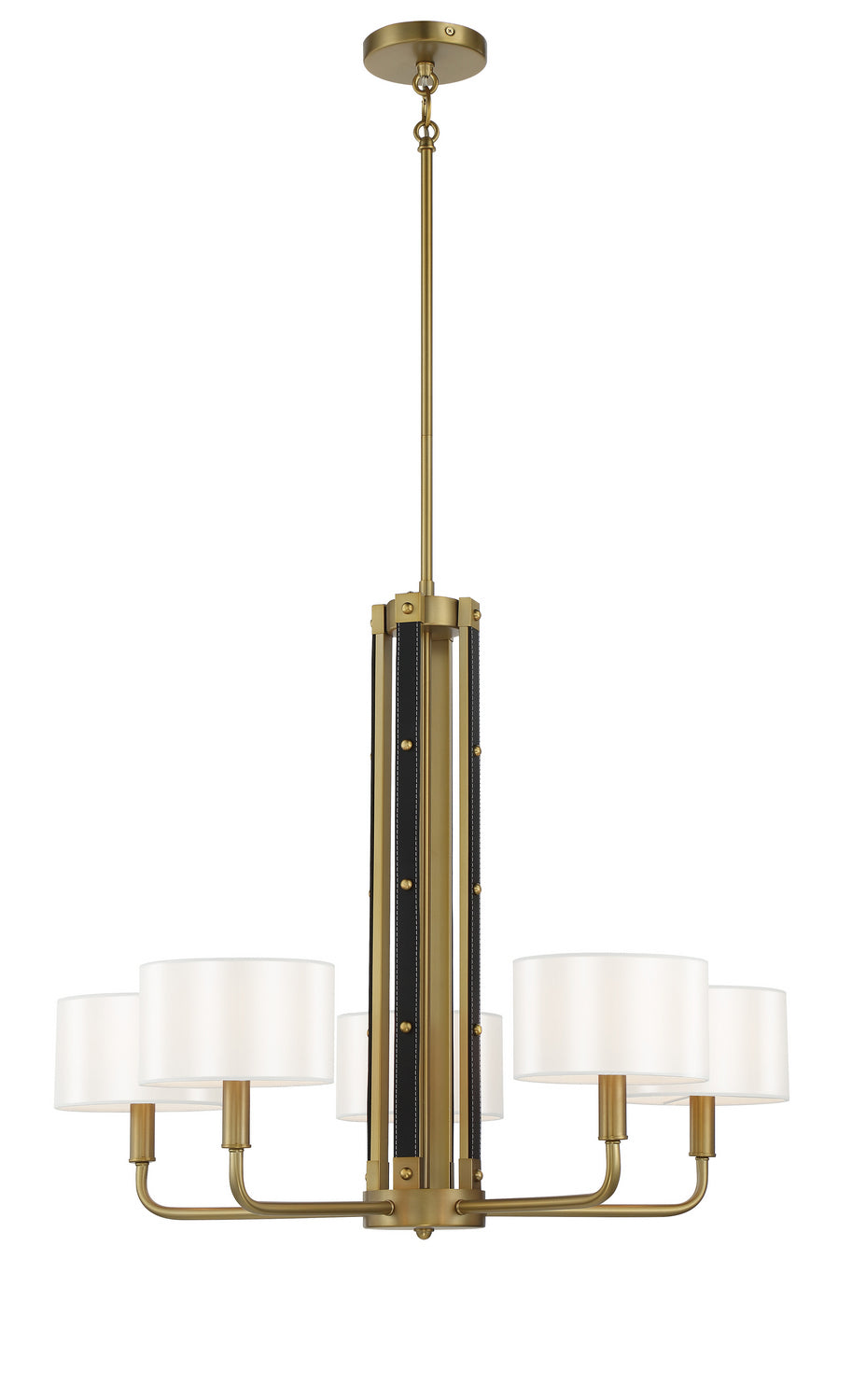 Chelsea by Robin Baron Five Light Chandelier in Soft Brass