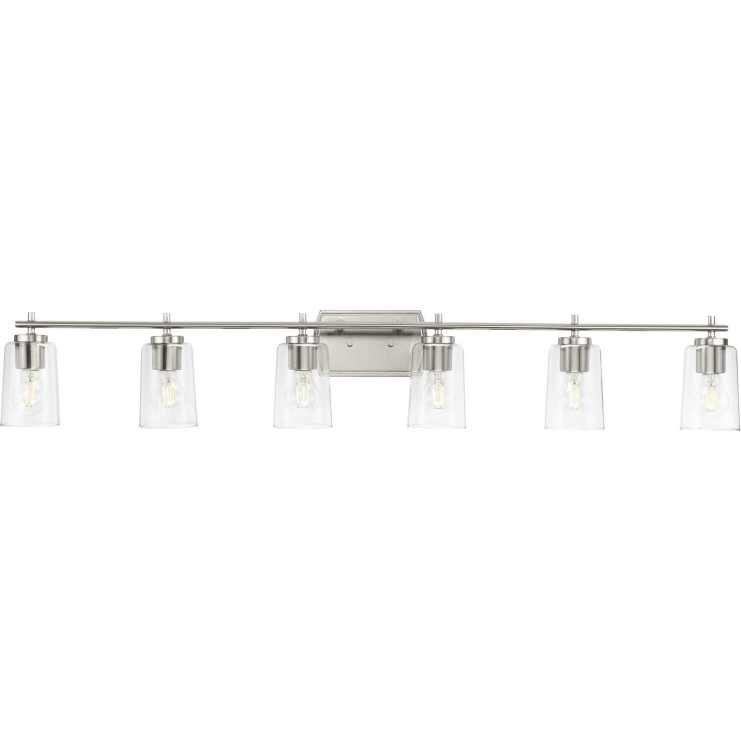 Adley Six Light Bath Vanity in Brushed Nickel