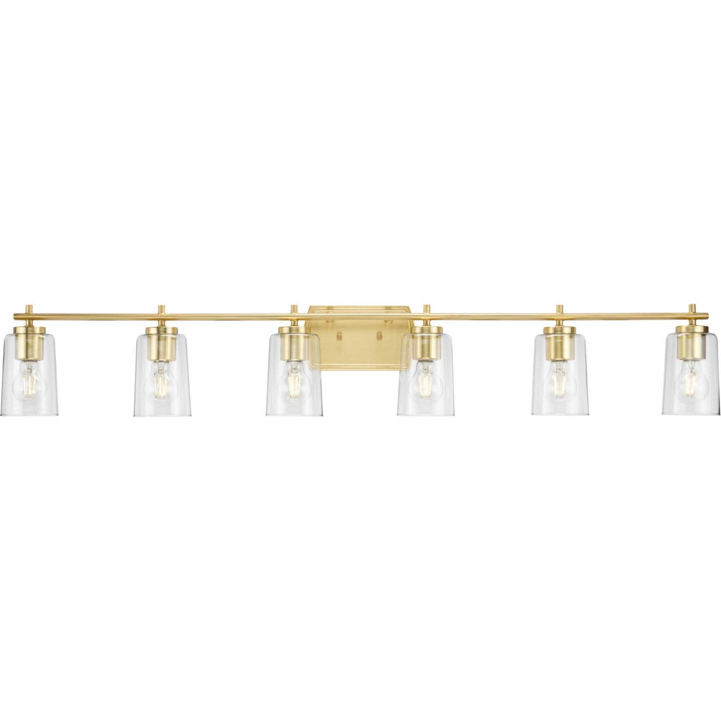 Adley Six Light Bath Vanity in Satin Brass