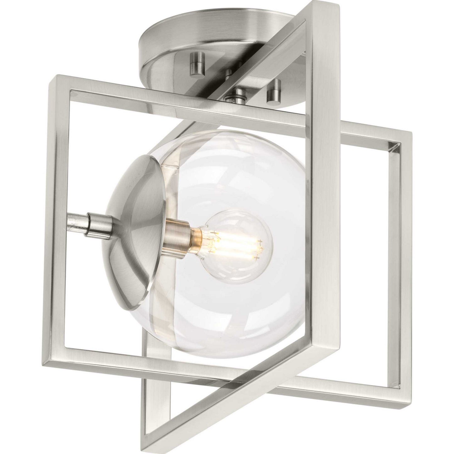 Atwell One Light Semi-Flush Mount in Brushed Nickel