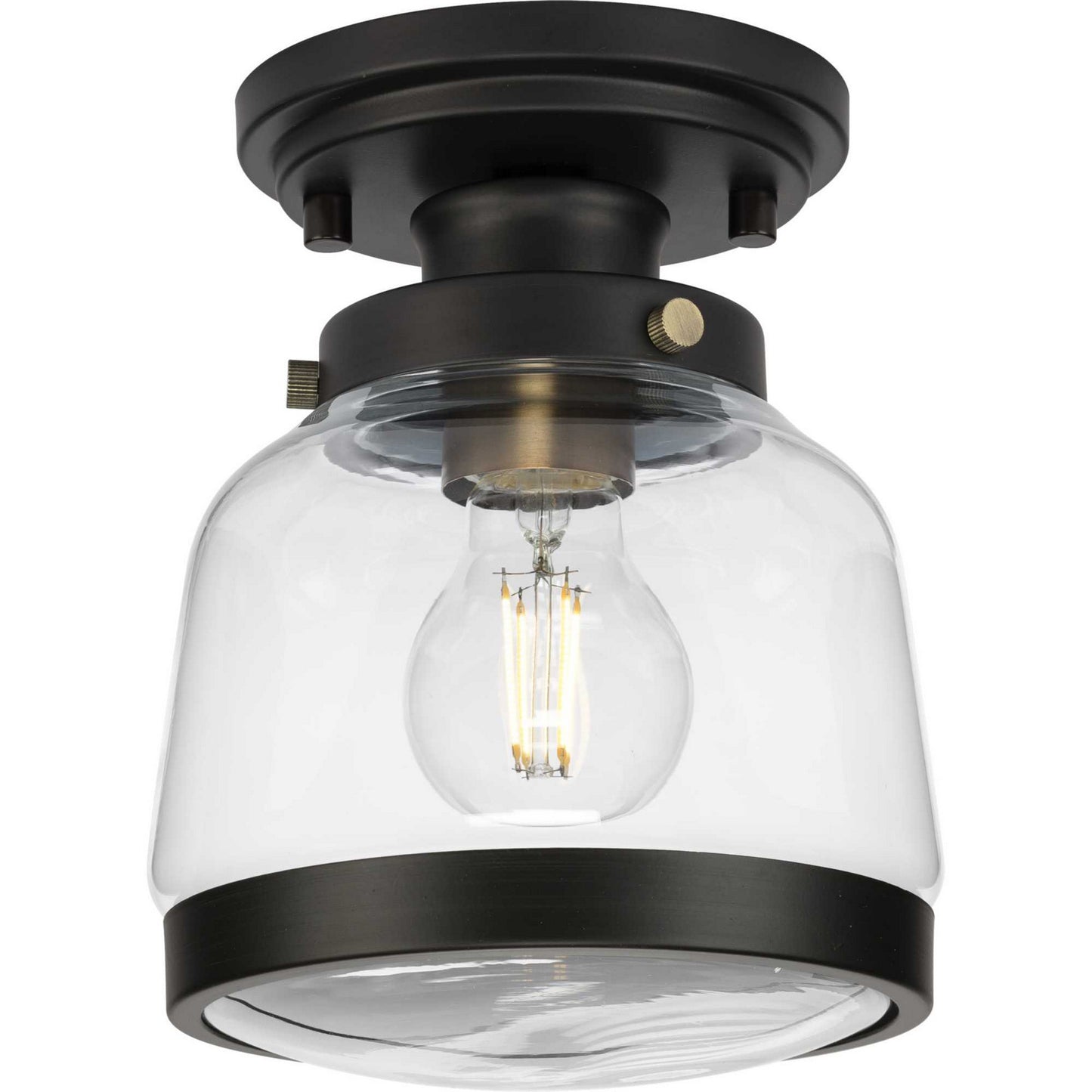 Judson One Light Semi-Flush Mount in Antique Bronze