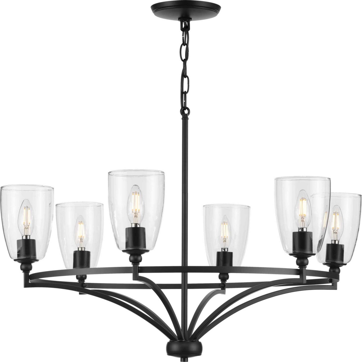 Parkhurst Six Light Chandelier in Matte Black