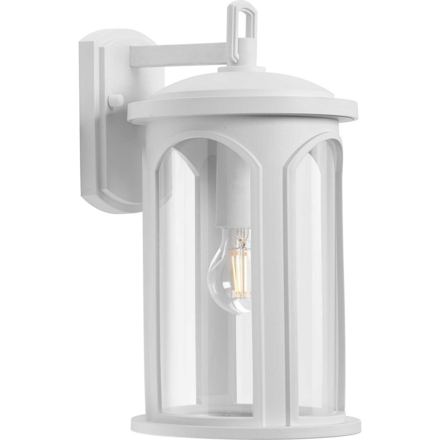 Gables One Light Outdoor Wall Lantern in Satin White
