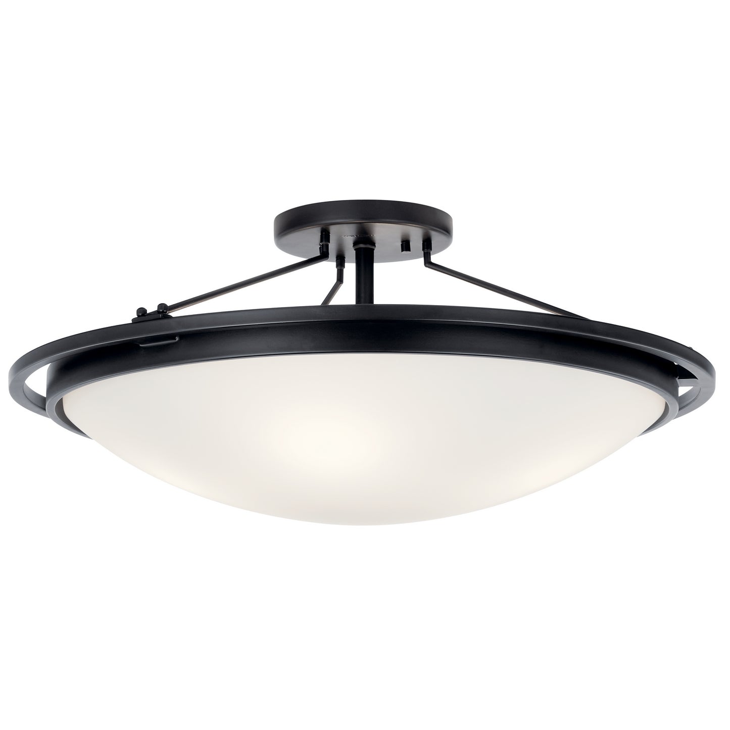 Four Light Semi Flush Mount in Black
