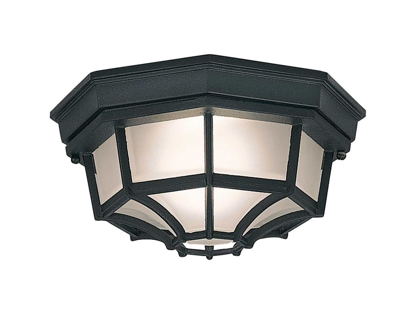 Builder Cast Aluminum One Light Flushmount in Black