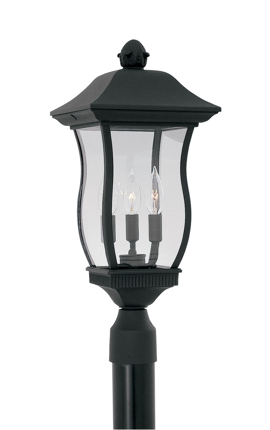 Chelsea Three Light Post Lantern in Black