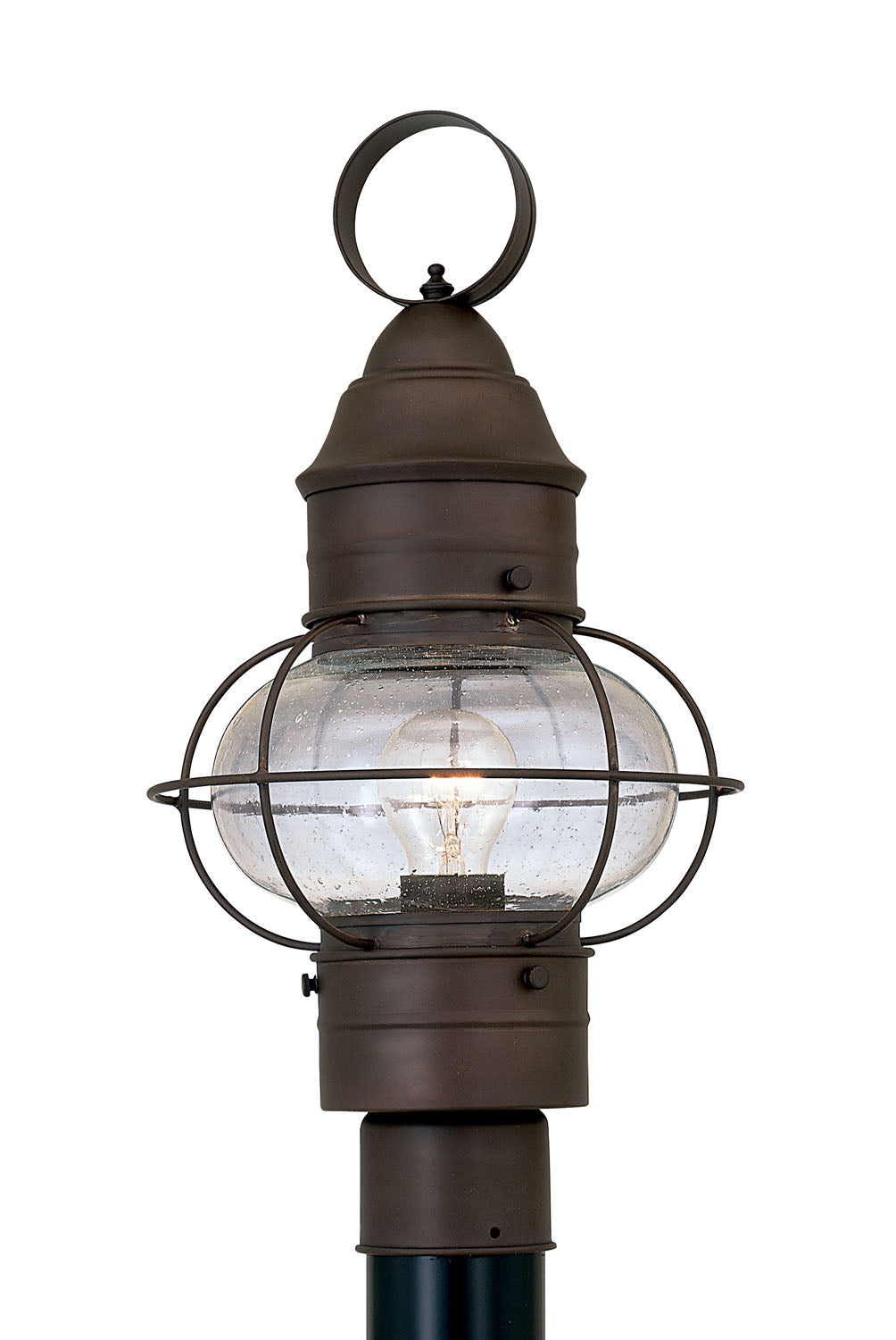 Nantucket One Light Post Lantern in Rustique