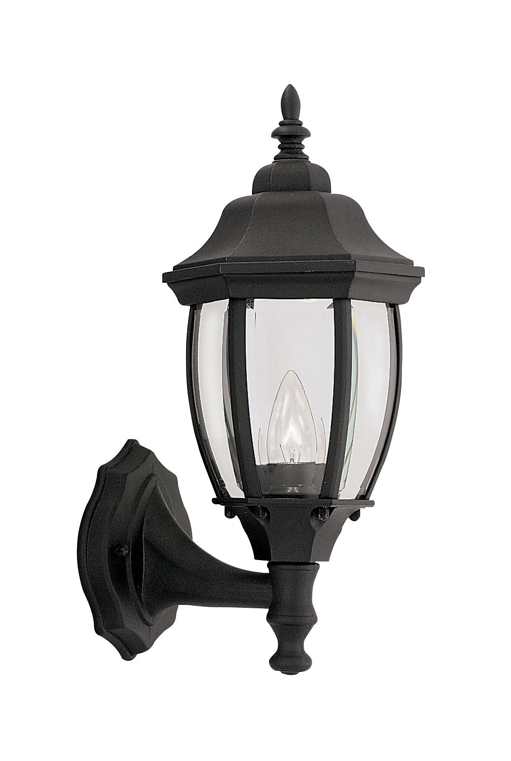 Tiverton One Light Wall Lantern in Black