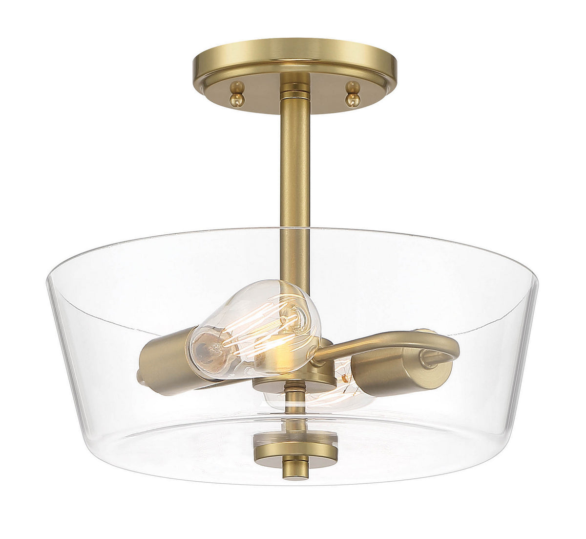 Westin Two Light Semi-Flush Mount in Brushed Gold