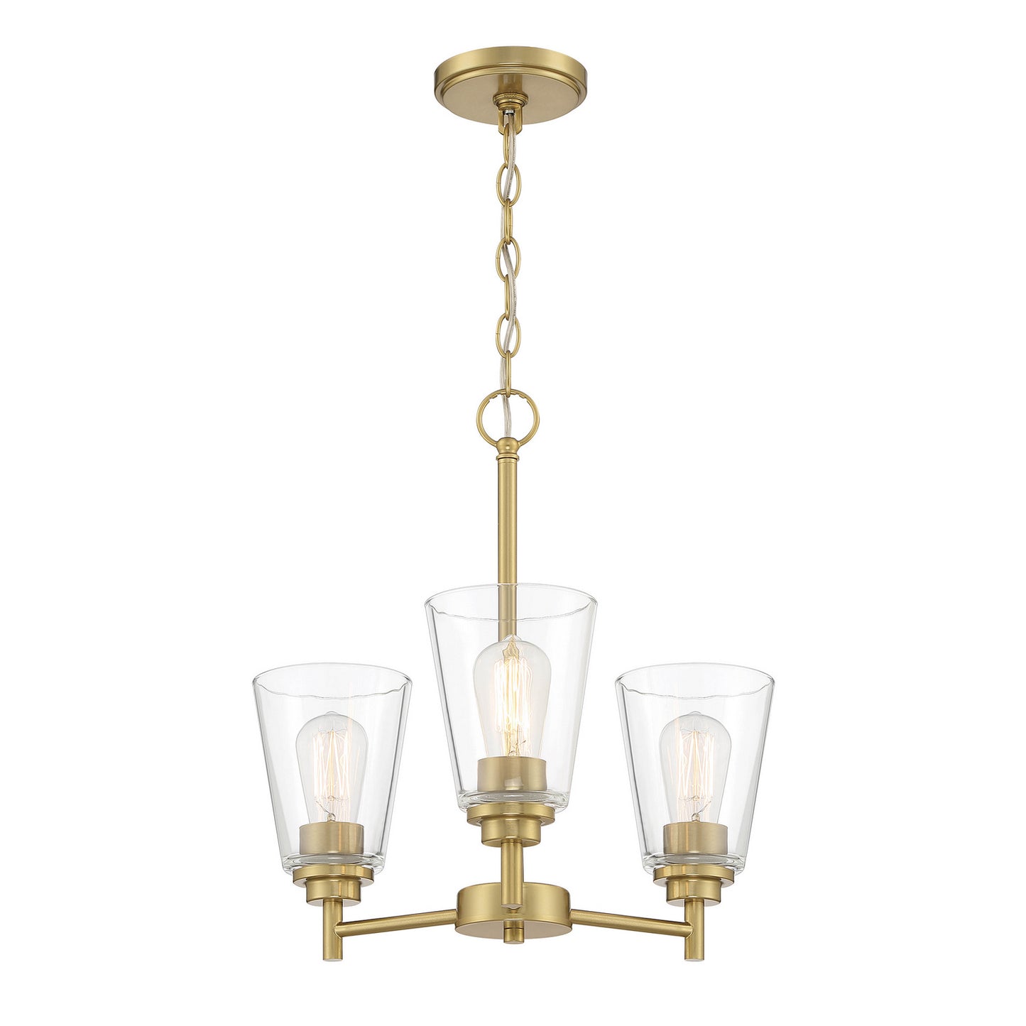 Westin Three Light Chandelier in Brushed Gold