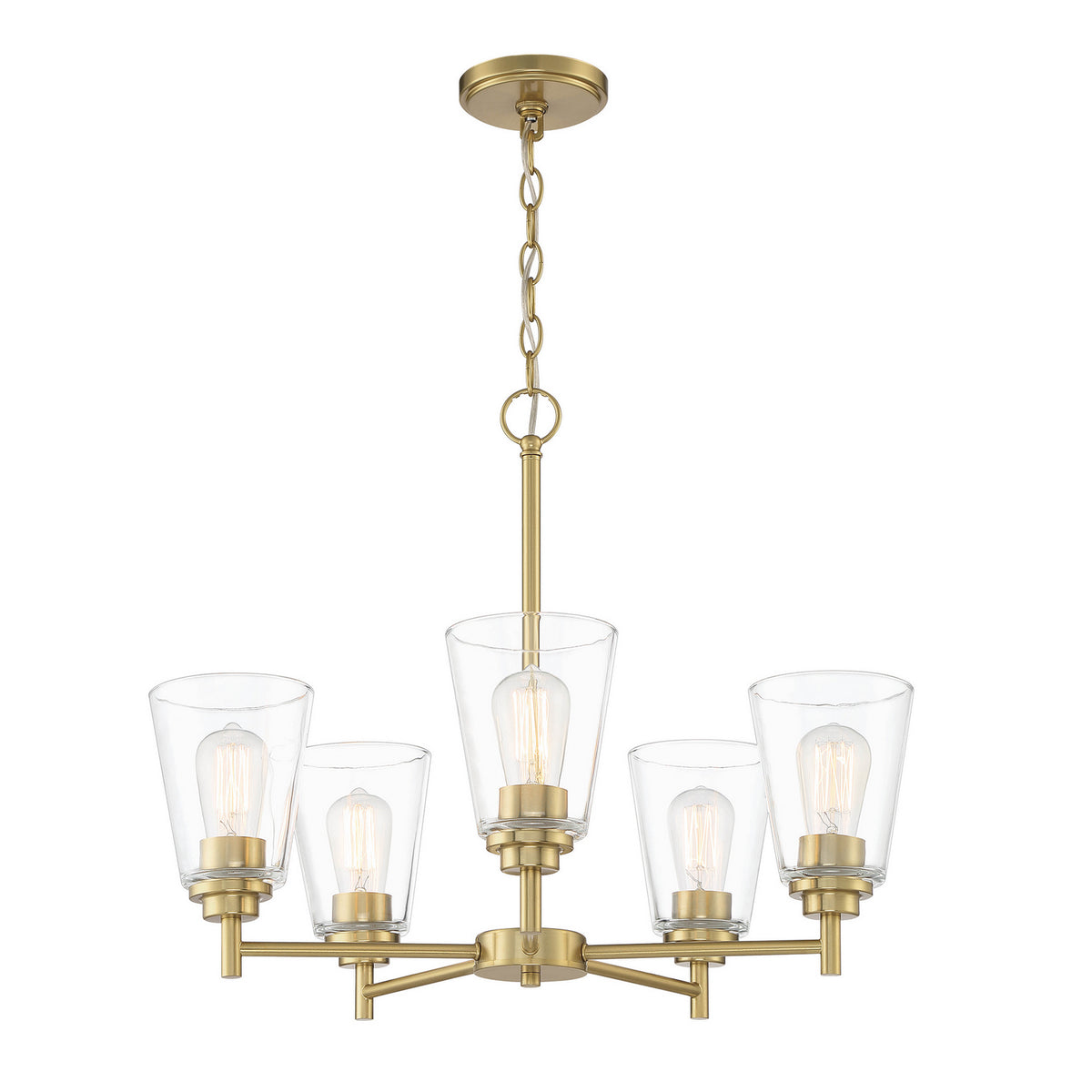 Westin Five Light Chandelier in Brushed Gold