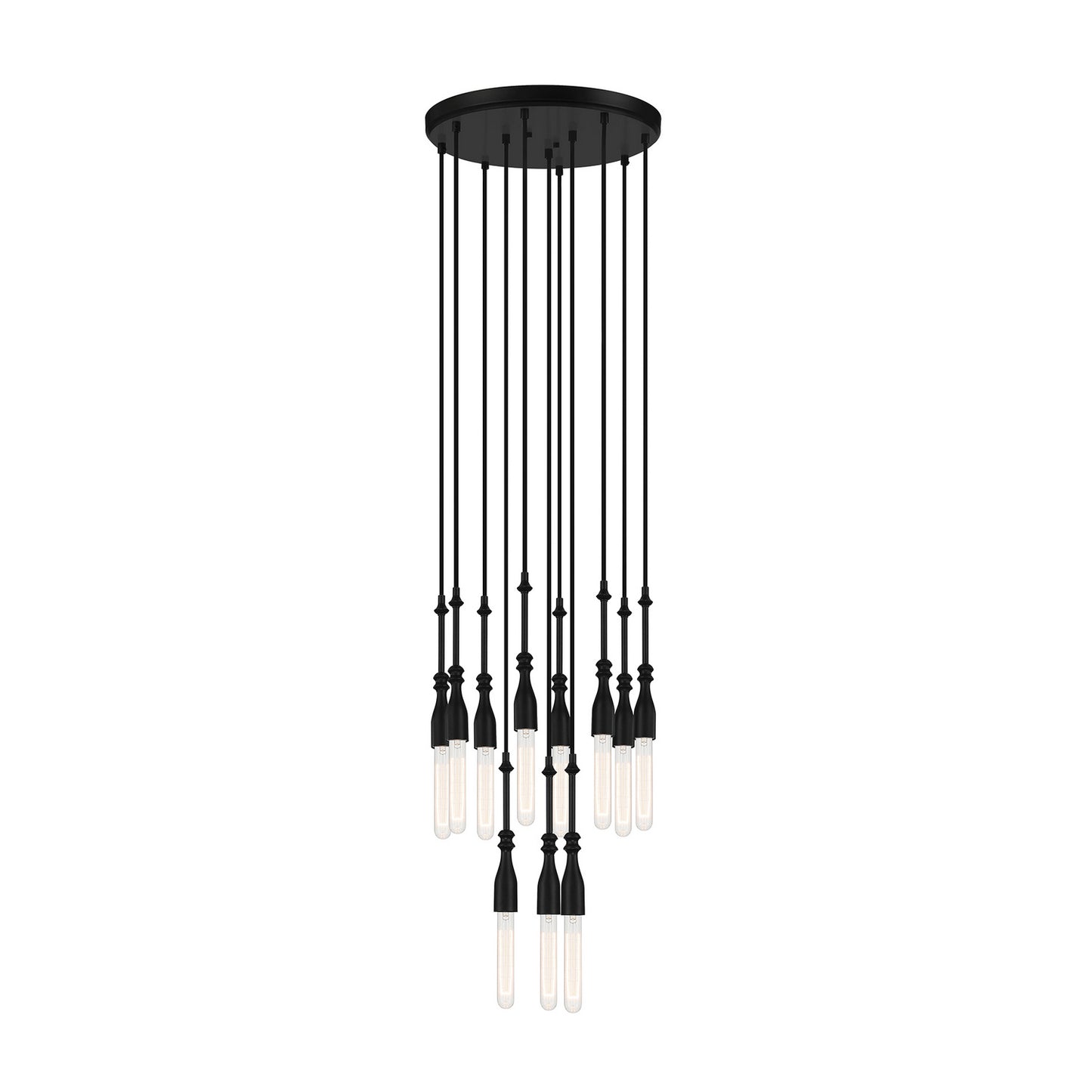 Louise 11 Light Chandelier in Matte Black