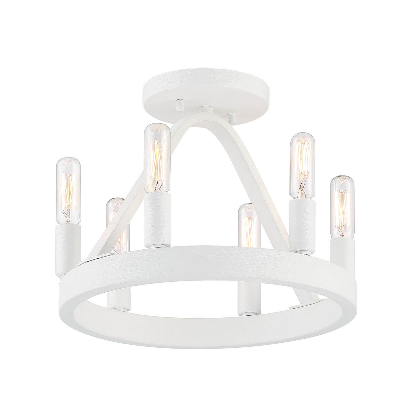 Carousel Six Light Semi Flush Mount in Matte White