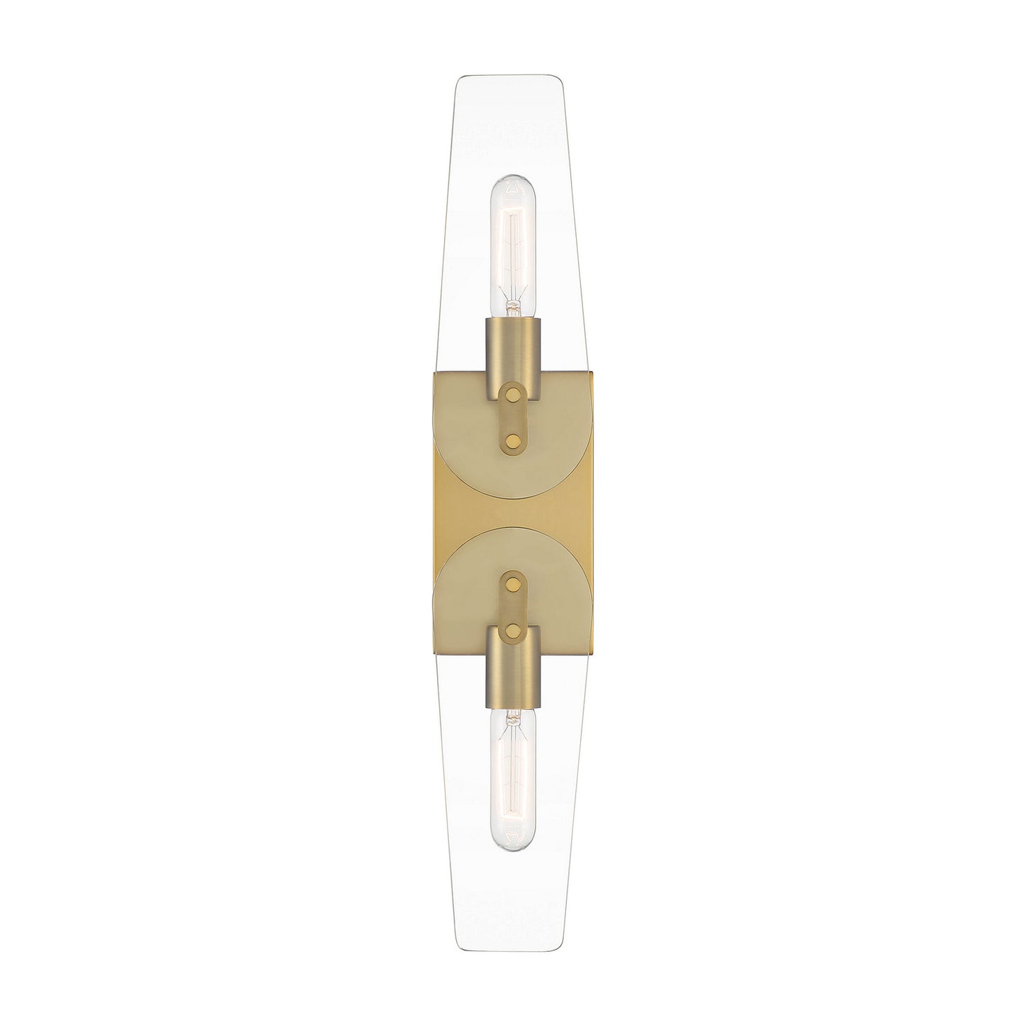 Bergen Beach Two Light Wall Sconce in Brushed Gold