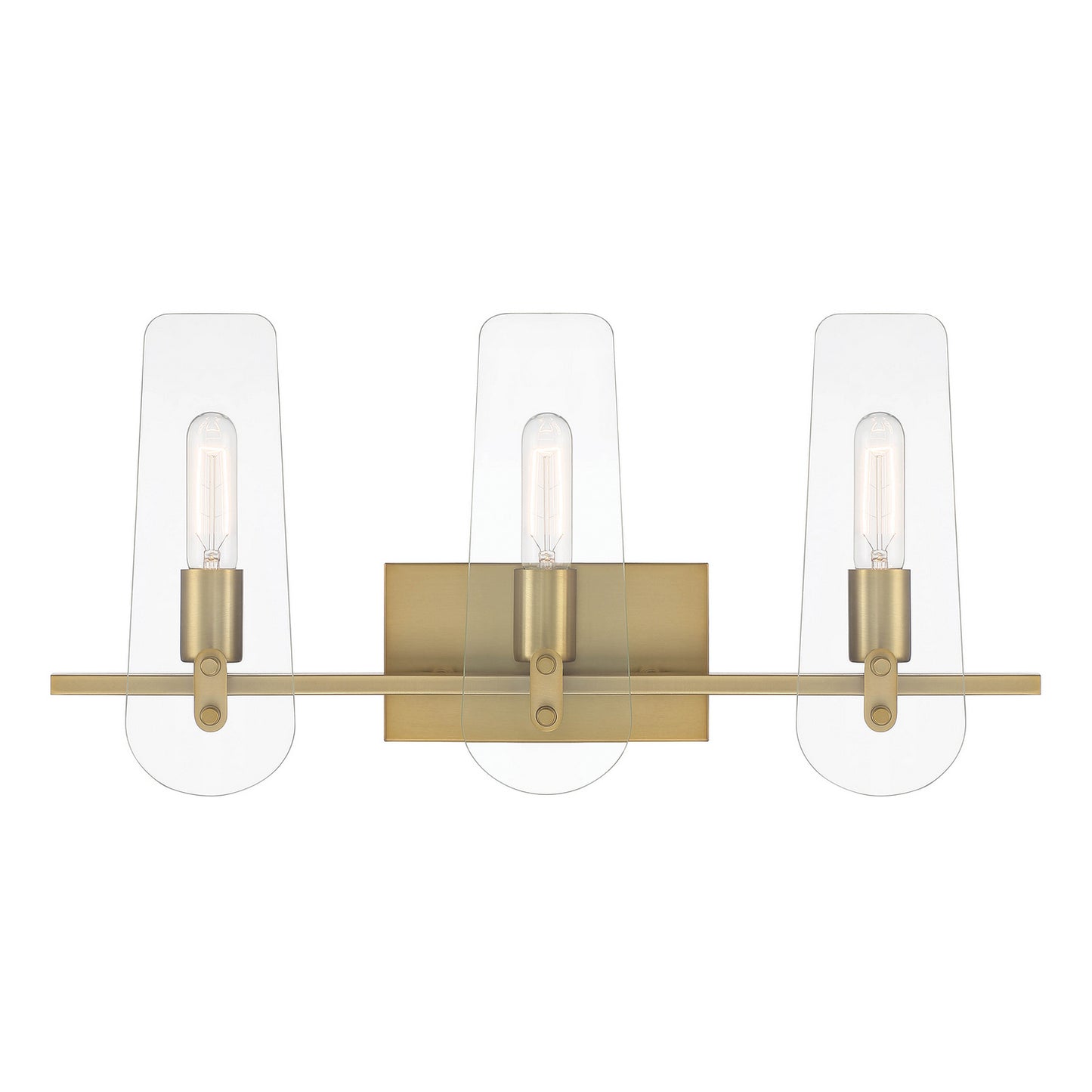 Bergen Beach Three Light Vanity in Brushed Gold