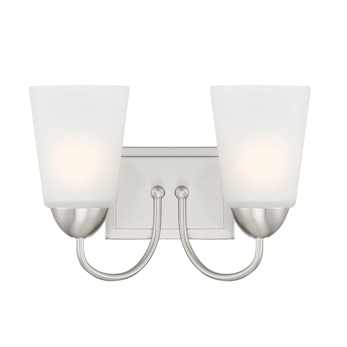 Malone Two Light Vanity in Brushed Nickel