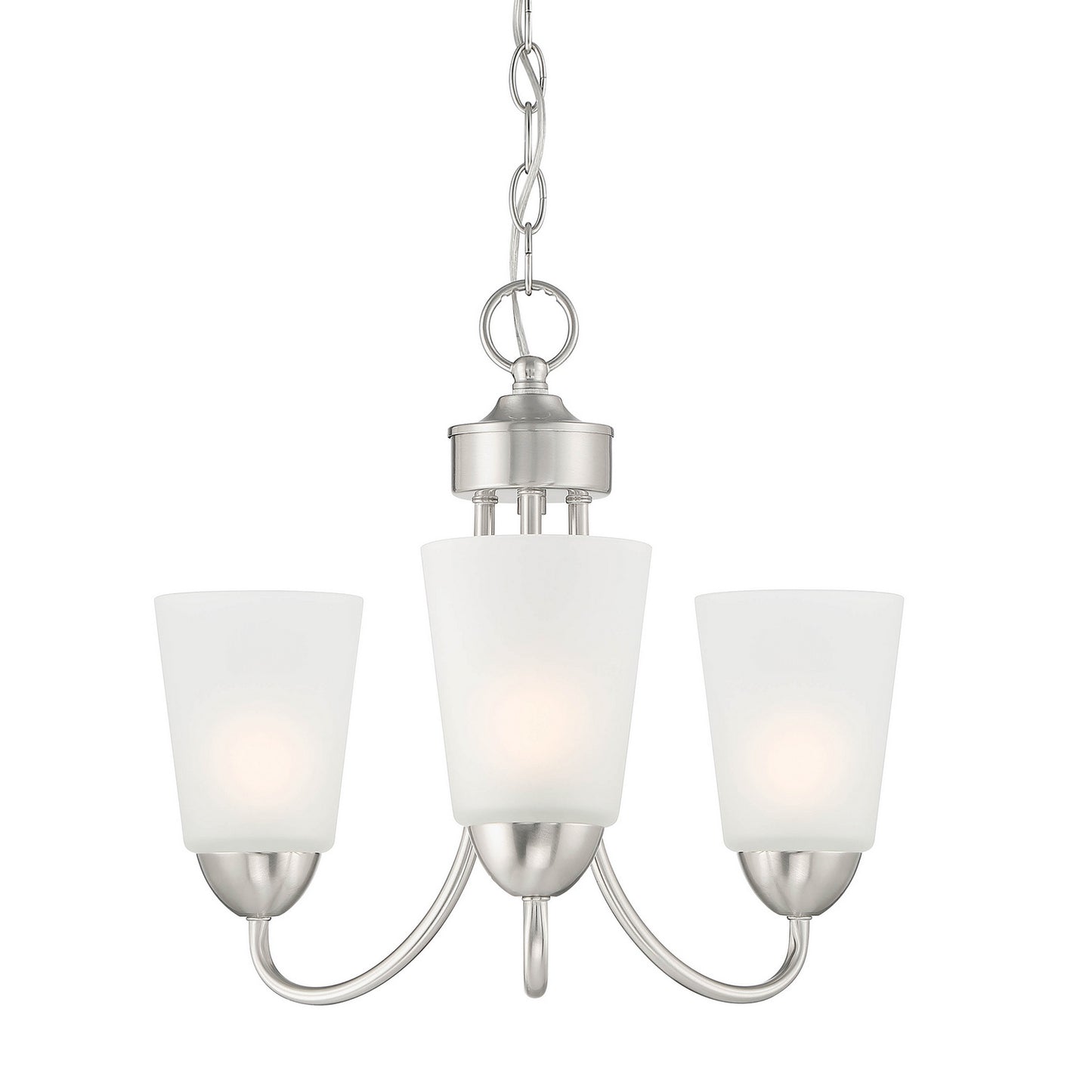 Malone Three Light Chandelier in Brushed Nickel