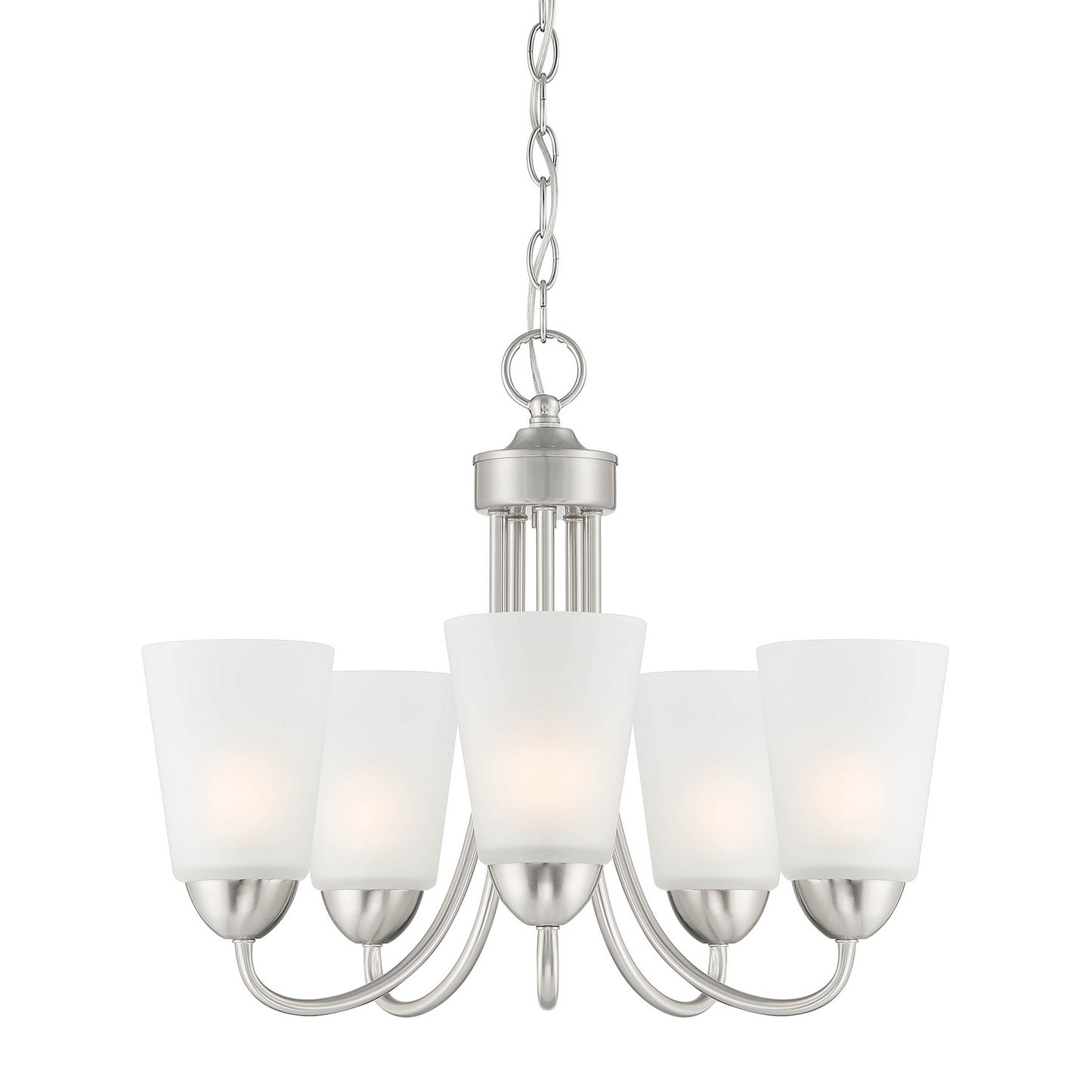 Malone Five Light Chandelier in Brushed Nickel