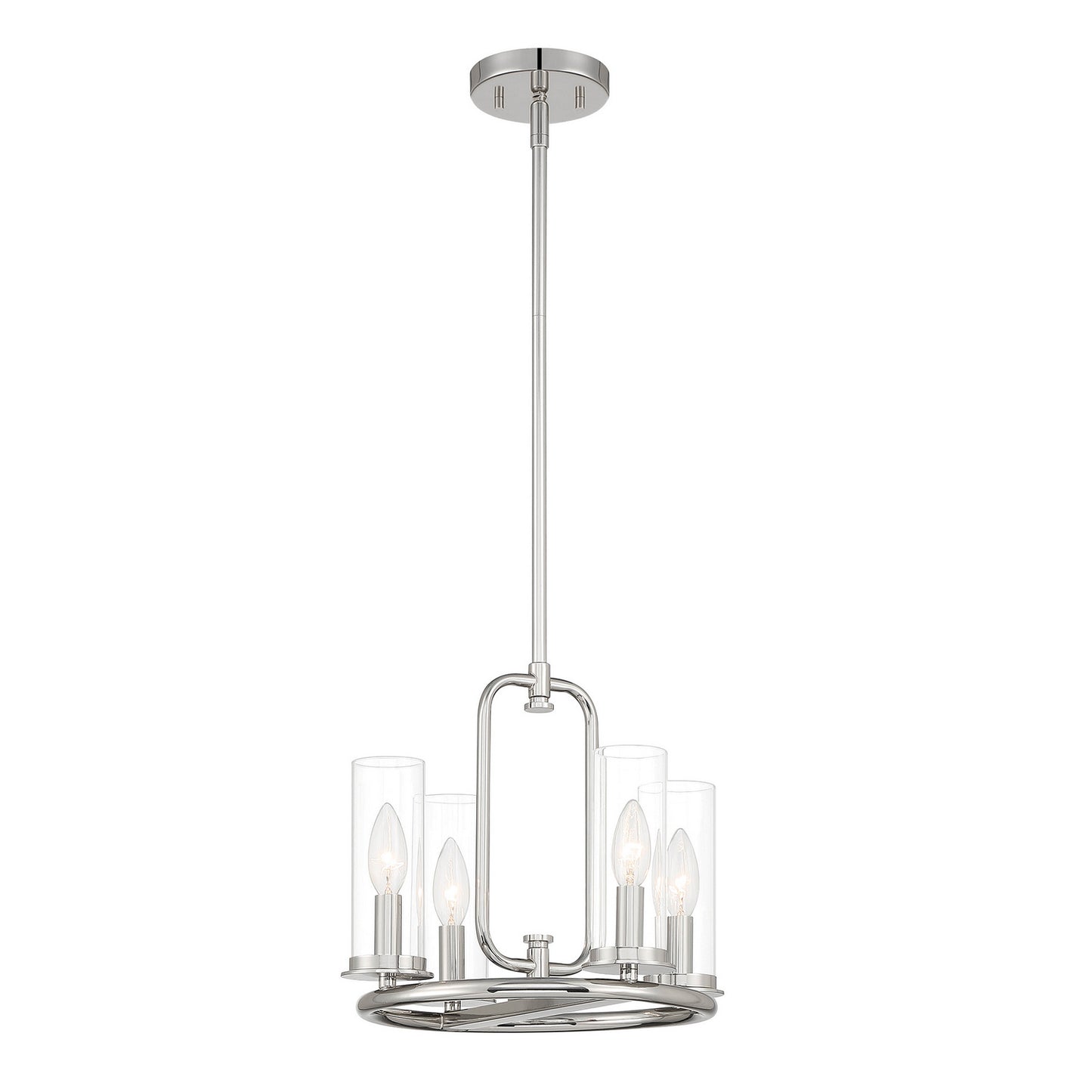 Hudson Heights Four Light Pendant Convertible in Polished Nickel
