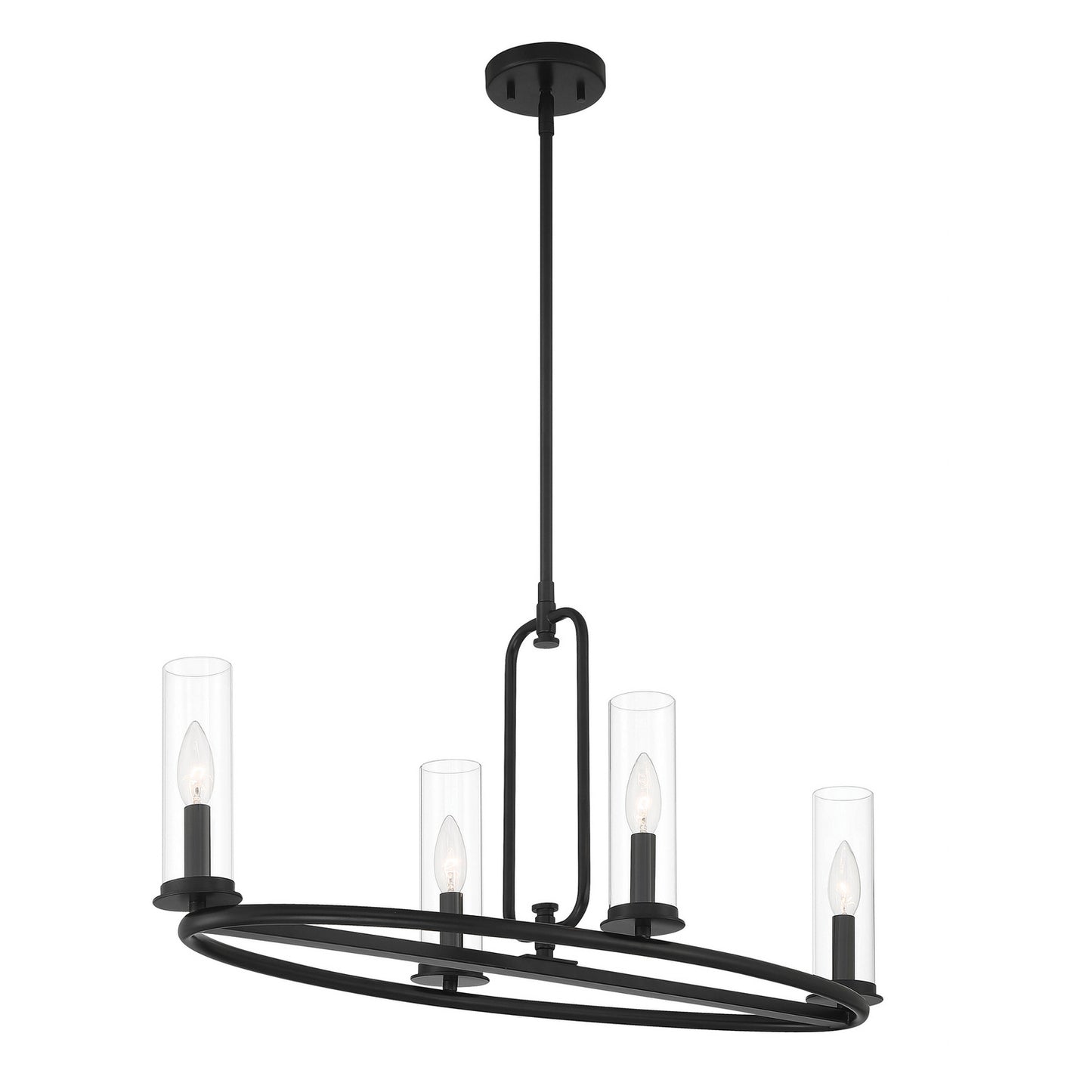Hudson Heights Four Light Island Pendant in Matte Black