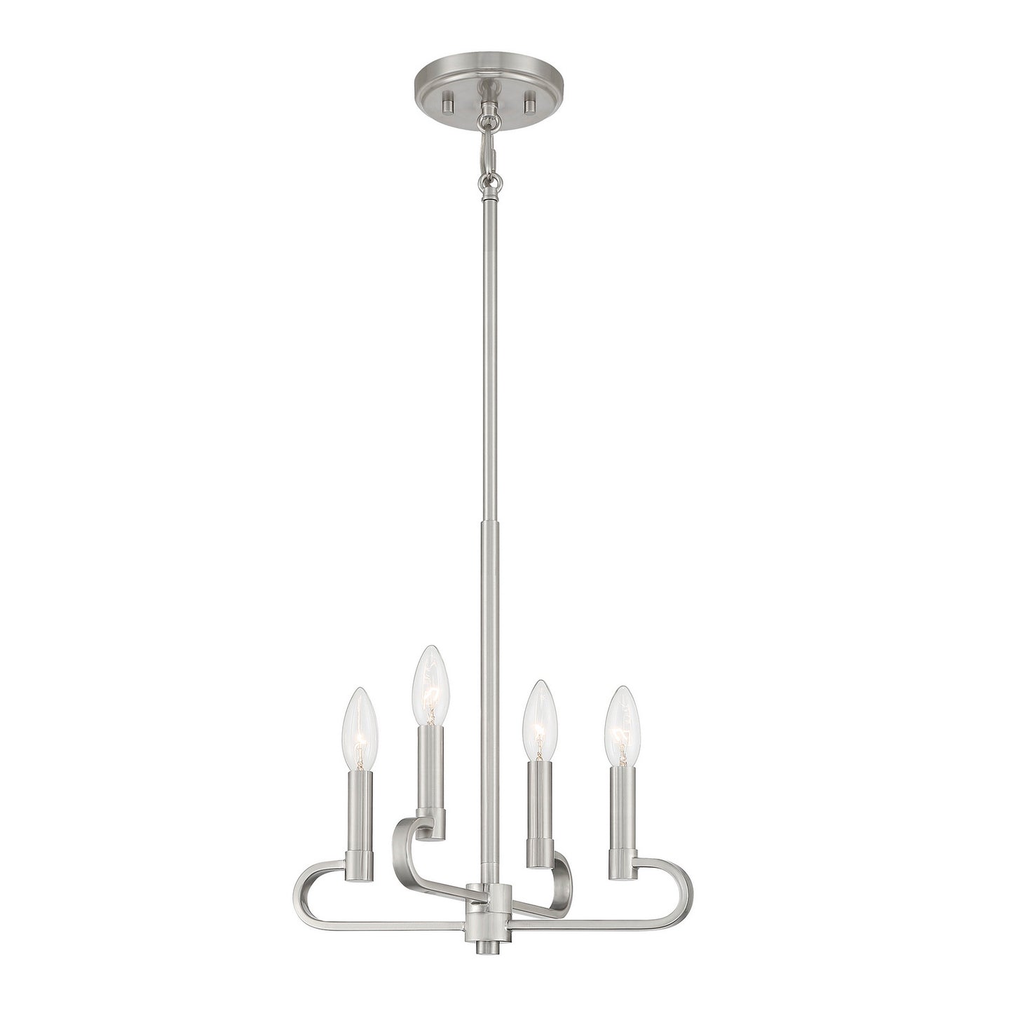Summit Four Light Chandelier Convertible in Brushed Nickel