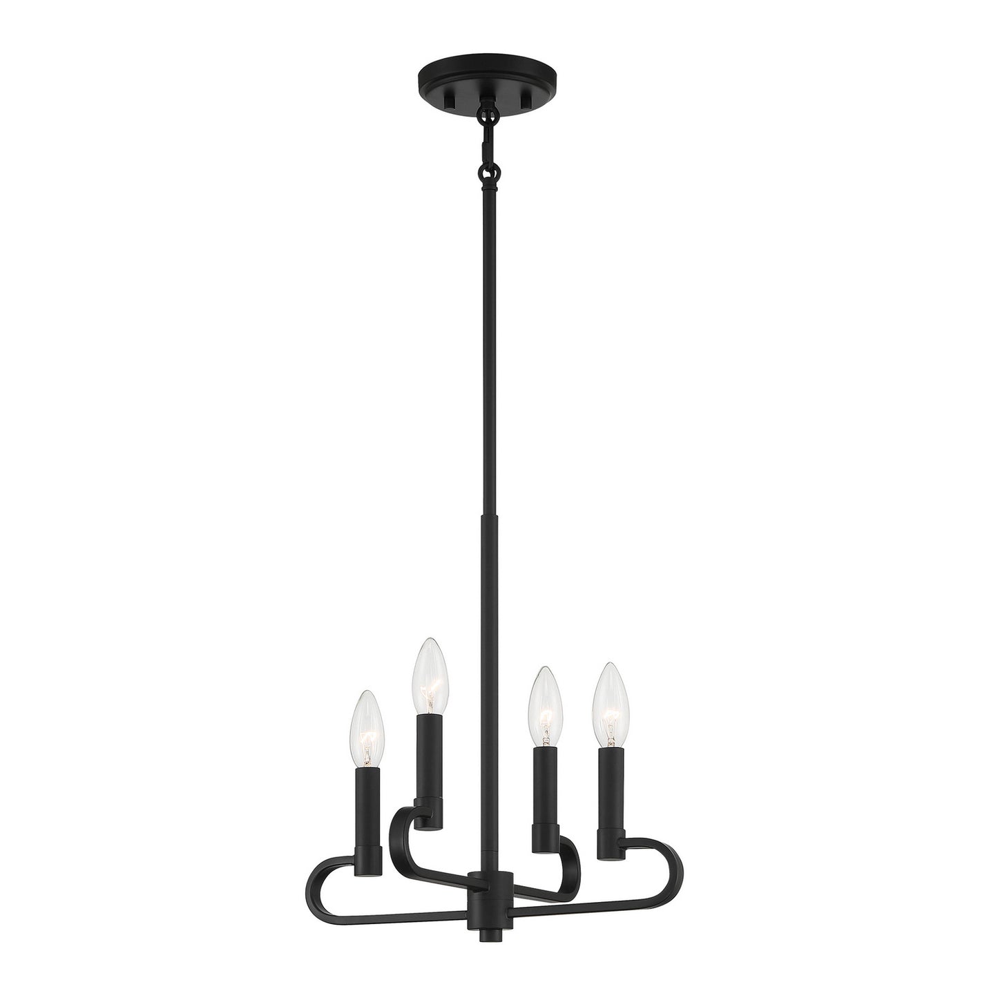 Summit Four Light Chandelier Convertible in Matte Black