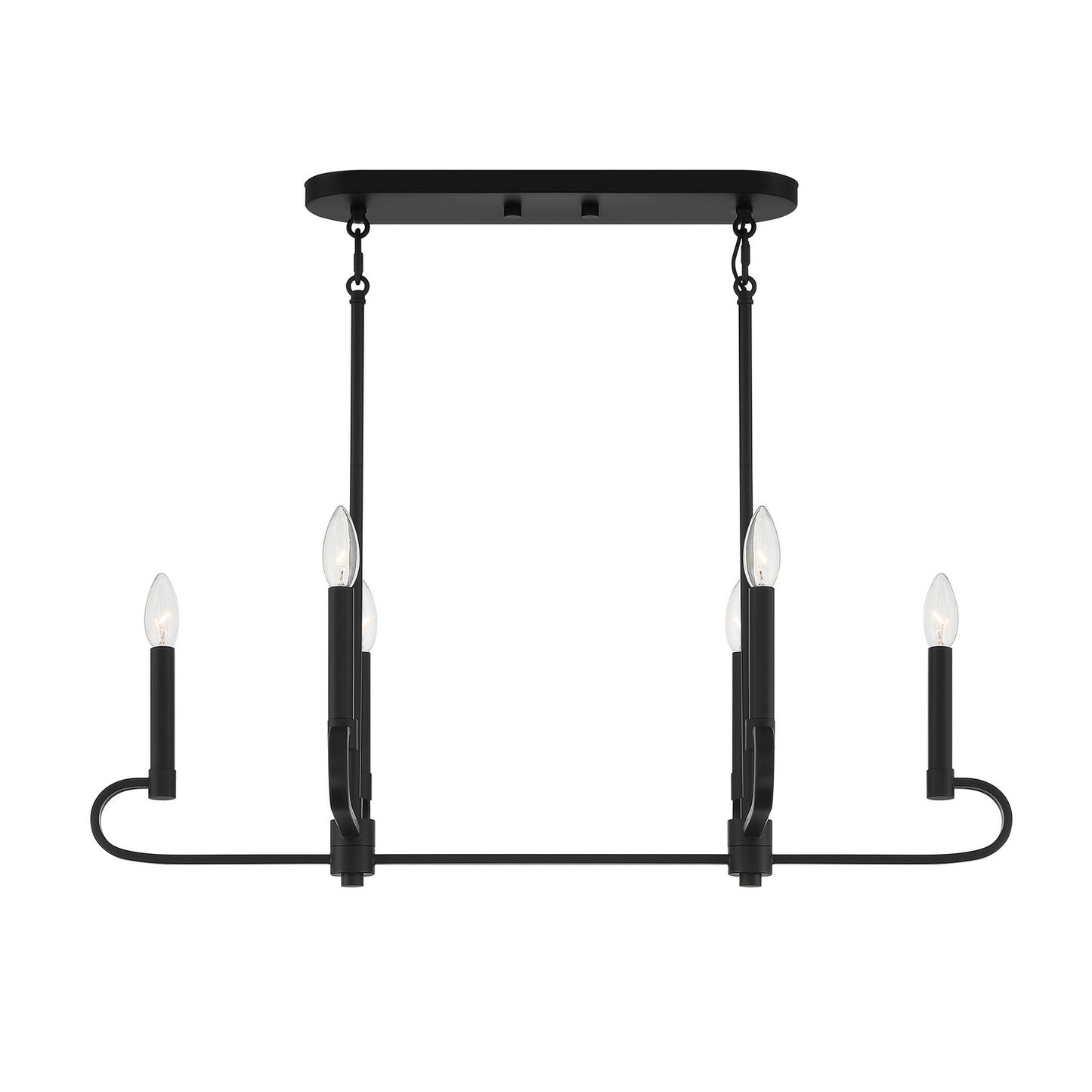 Summit Six Light Island Pendant in Matte Black